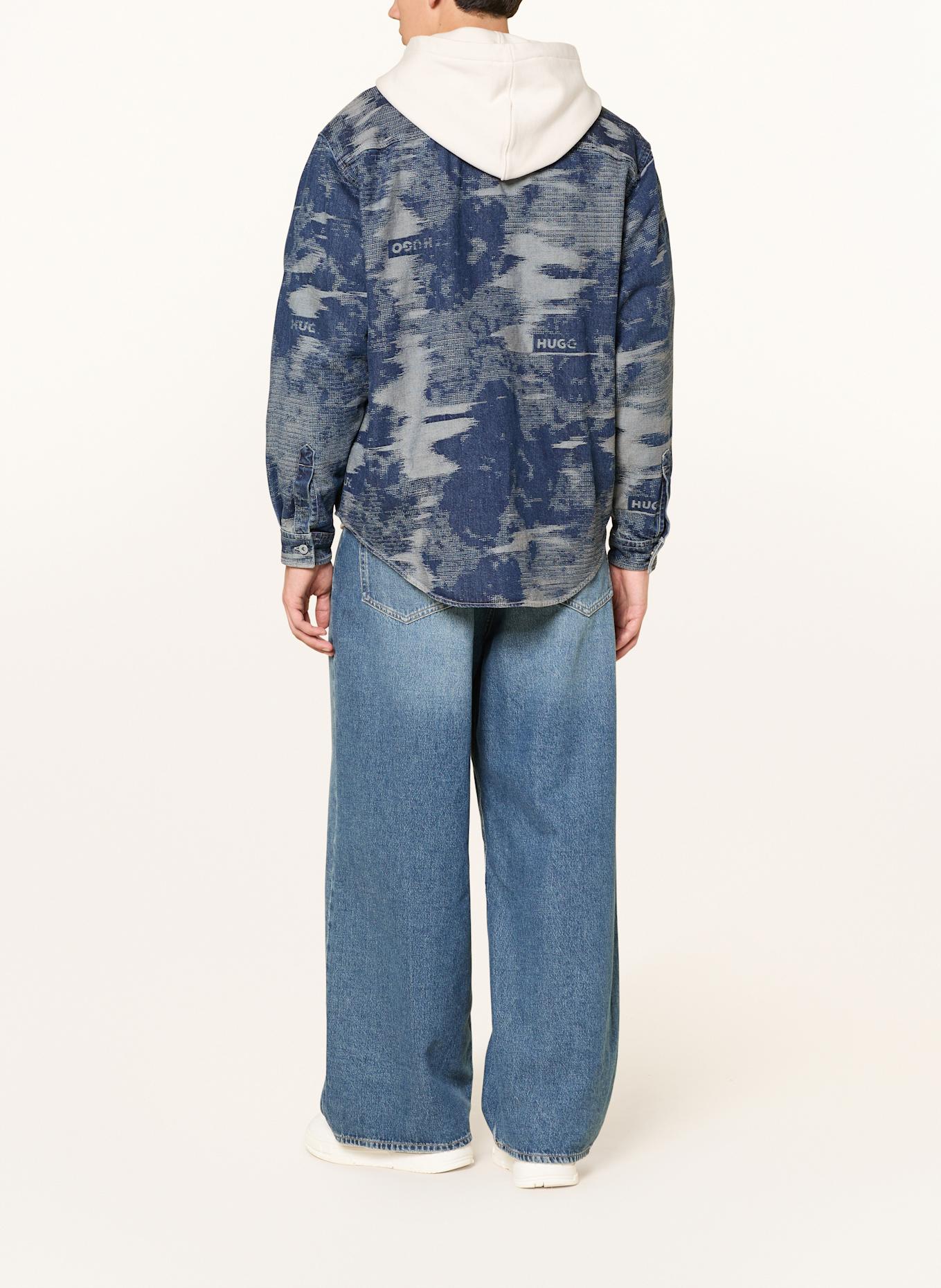 HUGO Jeanshemd EBALTO Comfort Fit: DUNKELBLAU / HELLBLAU