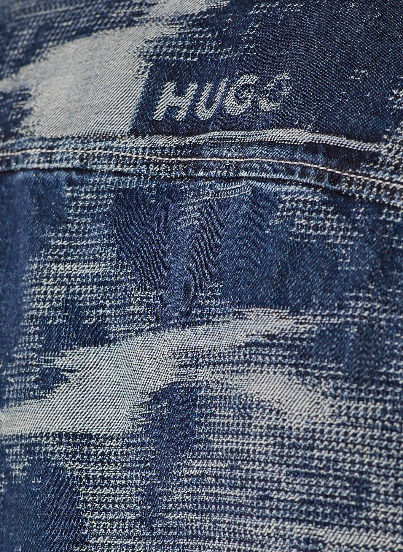 HUGO Jeanshemd EBALTO Comfort Fit: DUNKELBLAU / HELLBLAU