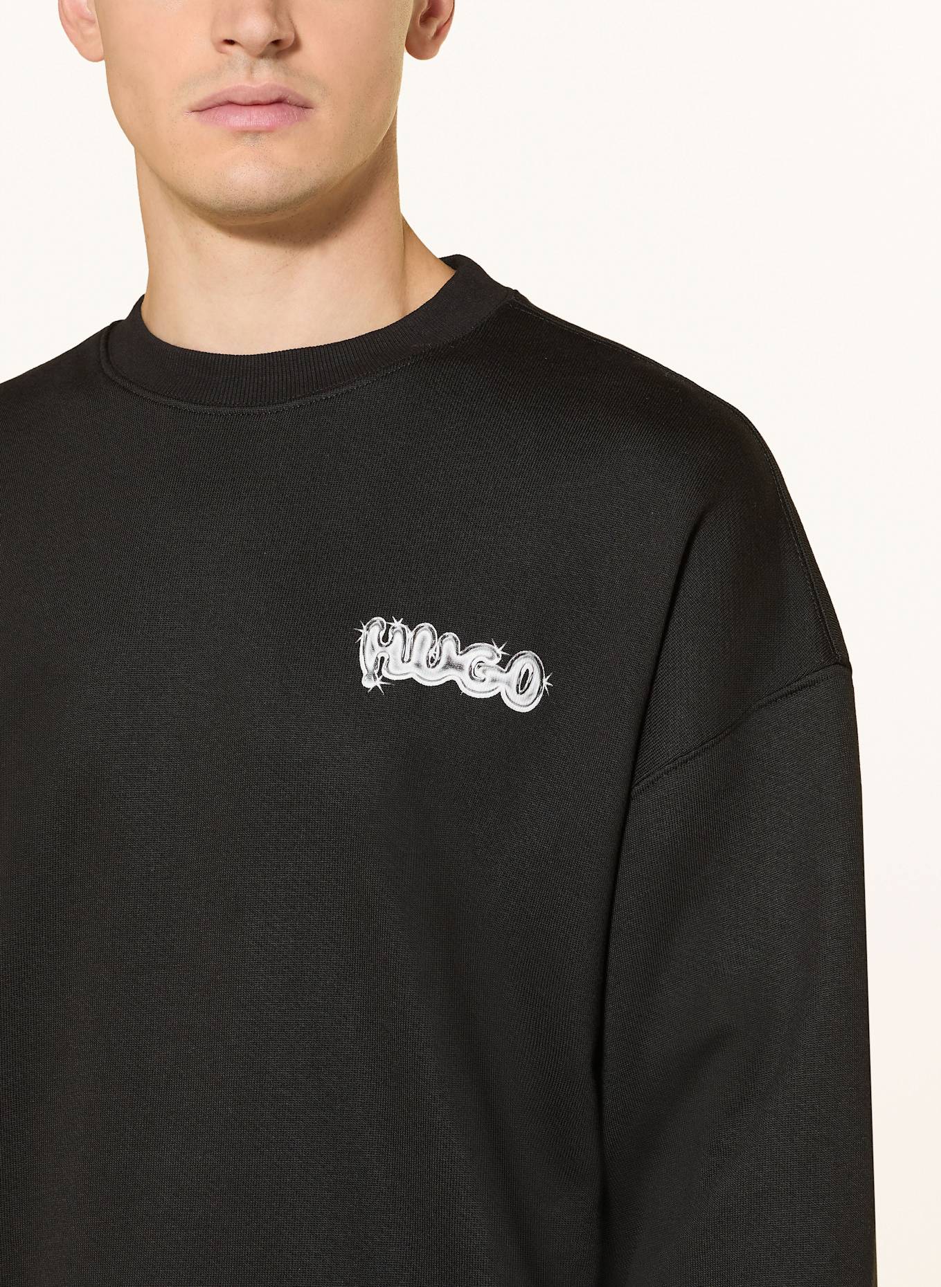 HUGO Sweatshirt NYROCREW: SCHWARZ