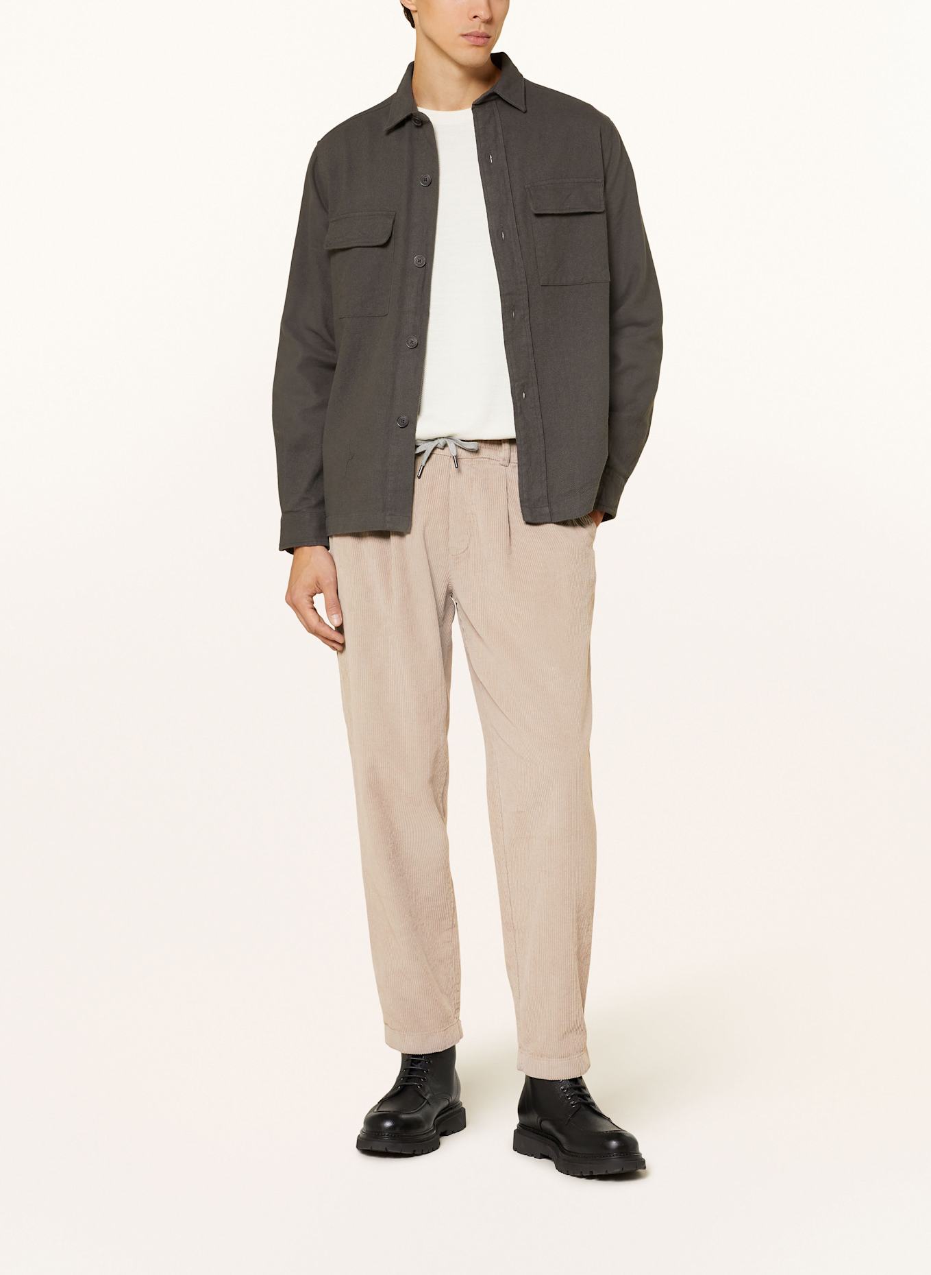 MAERZ MUENCHEN Cordhose im Jogging-Stil Slim Fit: HELLBRAUN