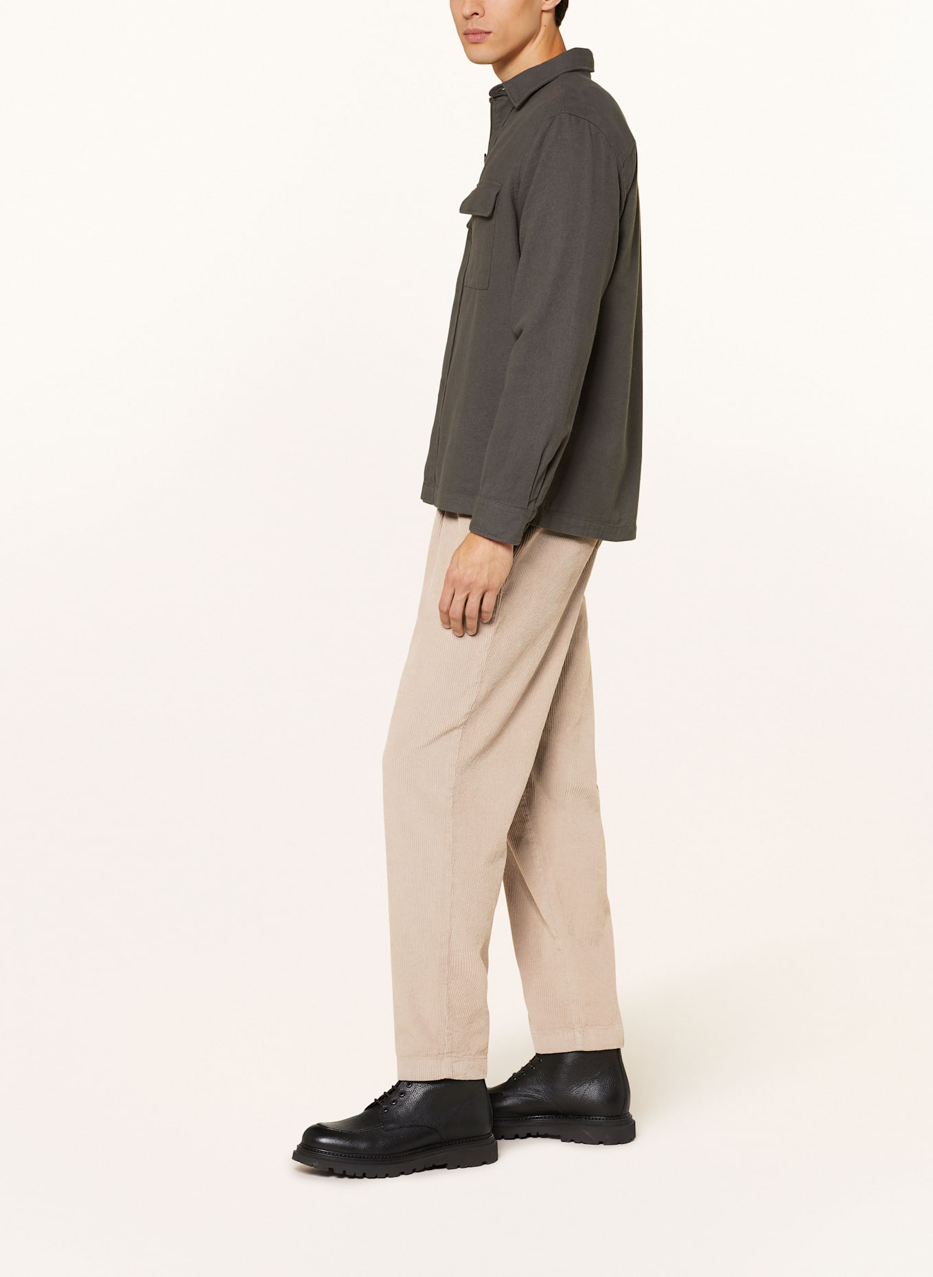 MAERZ MUENCHEN Cordhose im Jogging-Stil Slim Fit: HELLBRAUN