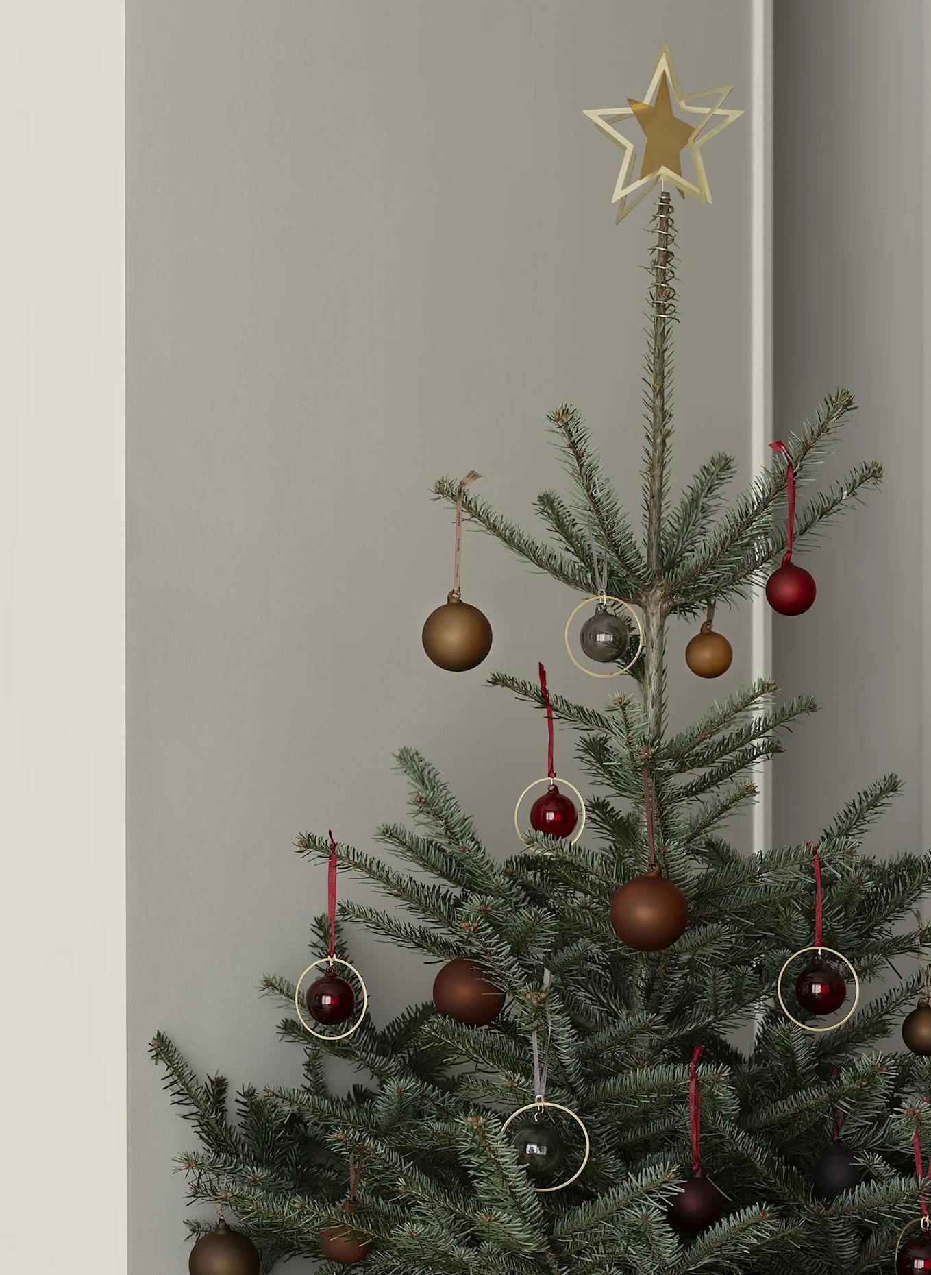 blomus 6er-Set Weihnachtskugeln JUHLA: WEISS / DUNKELBRAUN / KHAKI
