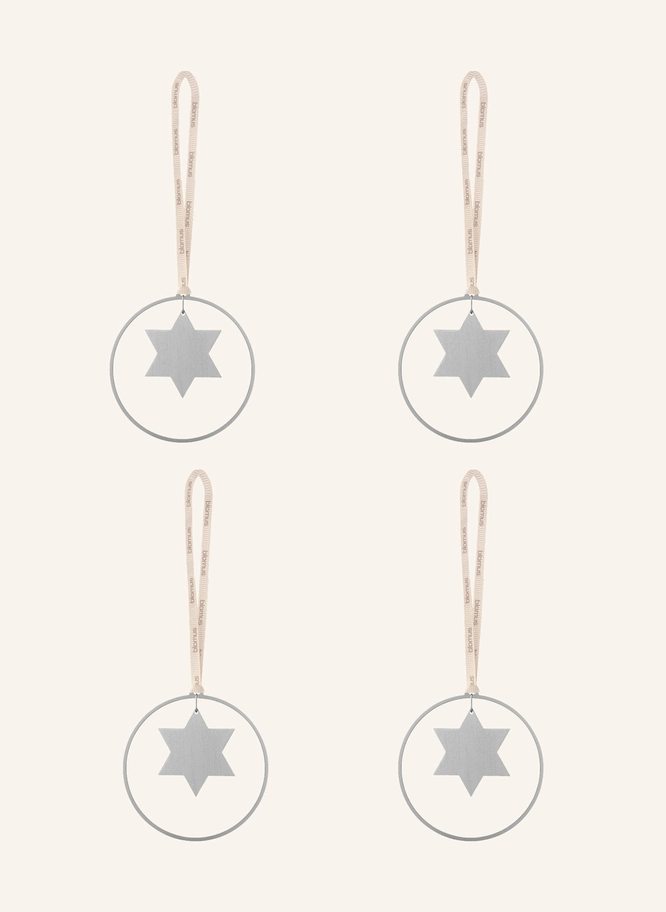 blomus 4er-Set Dekoanhänger KITAI: SILBER