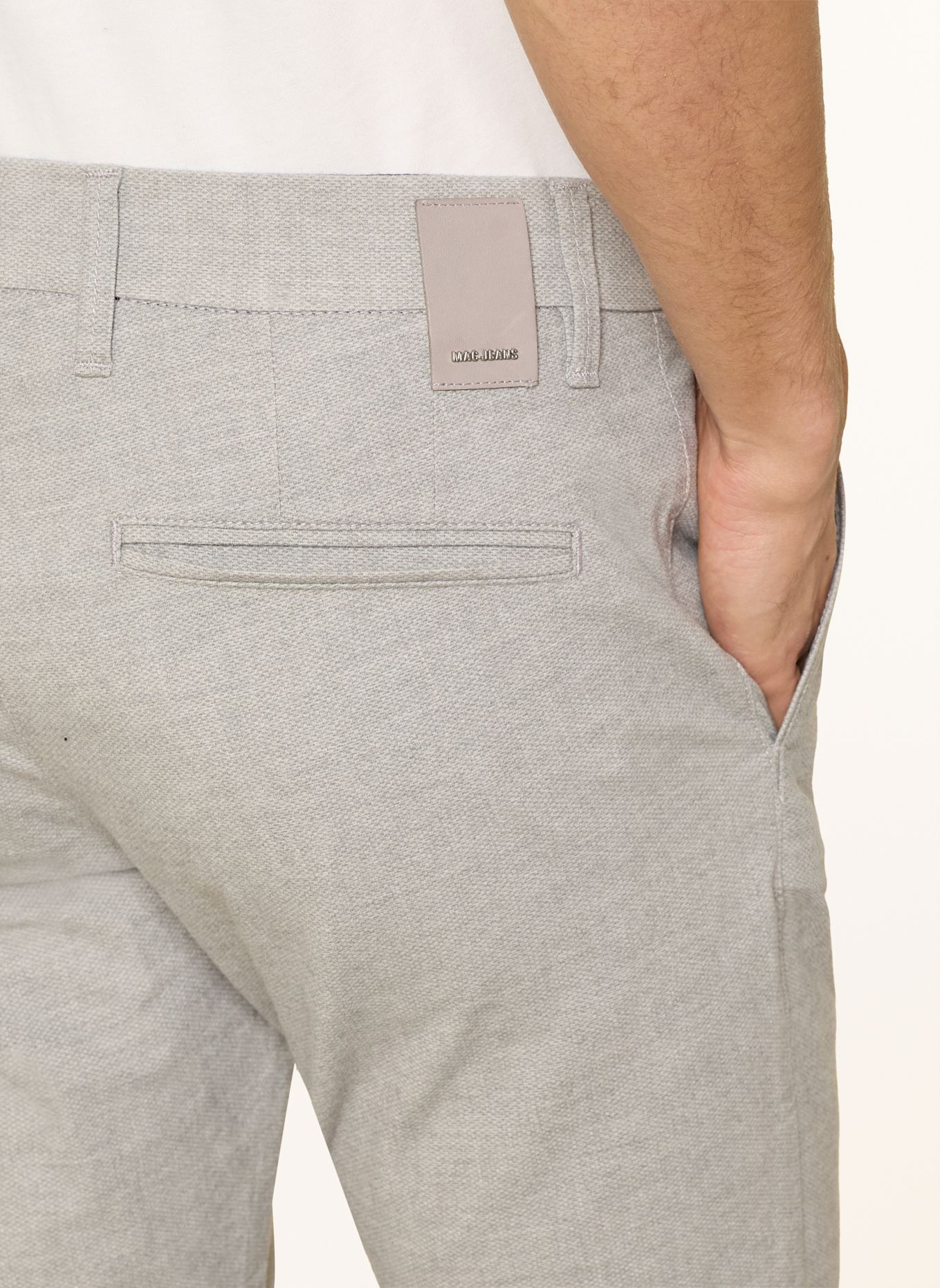 MAC Chino LENNOX Extra Slim Fit: HELLGRAU