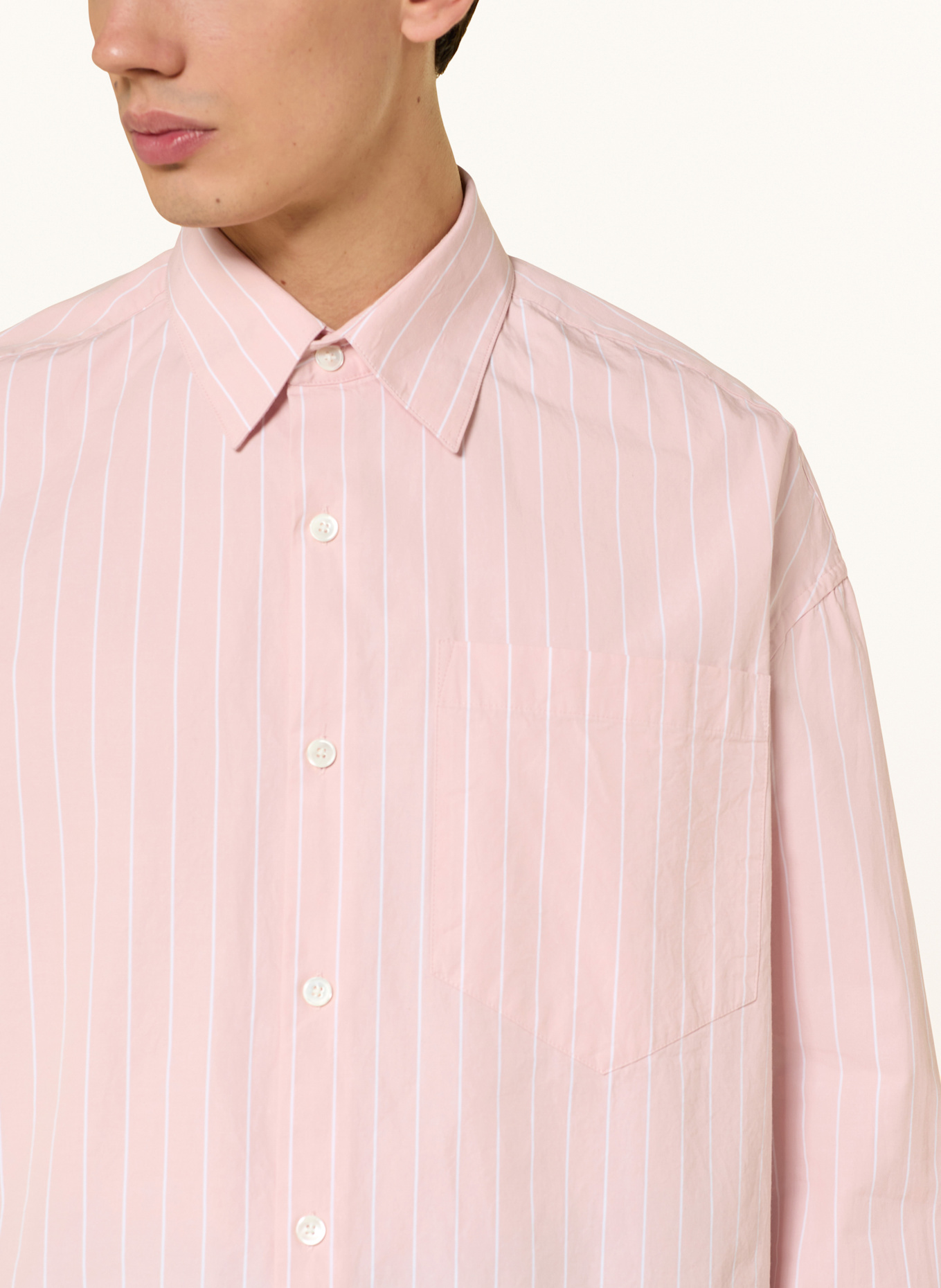 studio seidensticker Hemd Comfort Fit: ROSÉ / WEISS