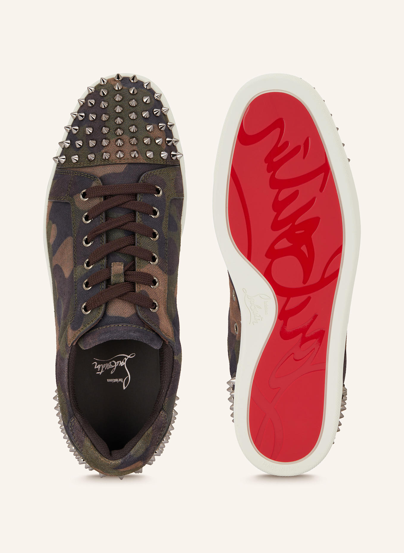 Christian Louboutin Sneaker SEAVASTE 2: DUNKELGRÜN / BRAUN