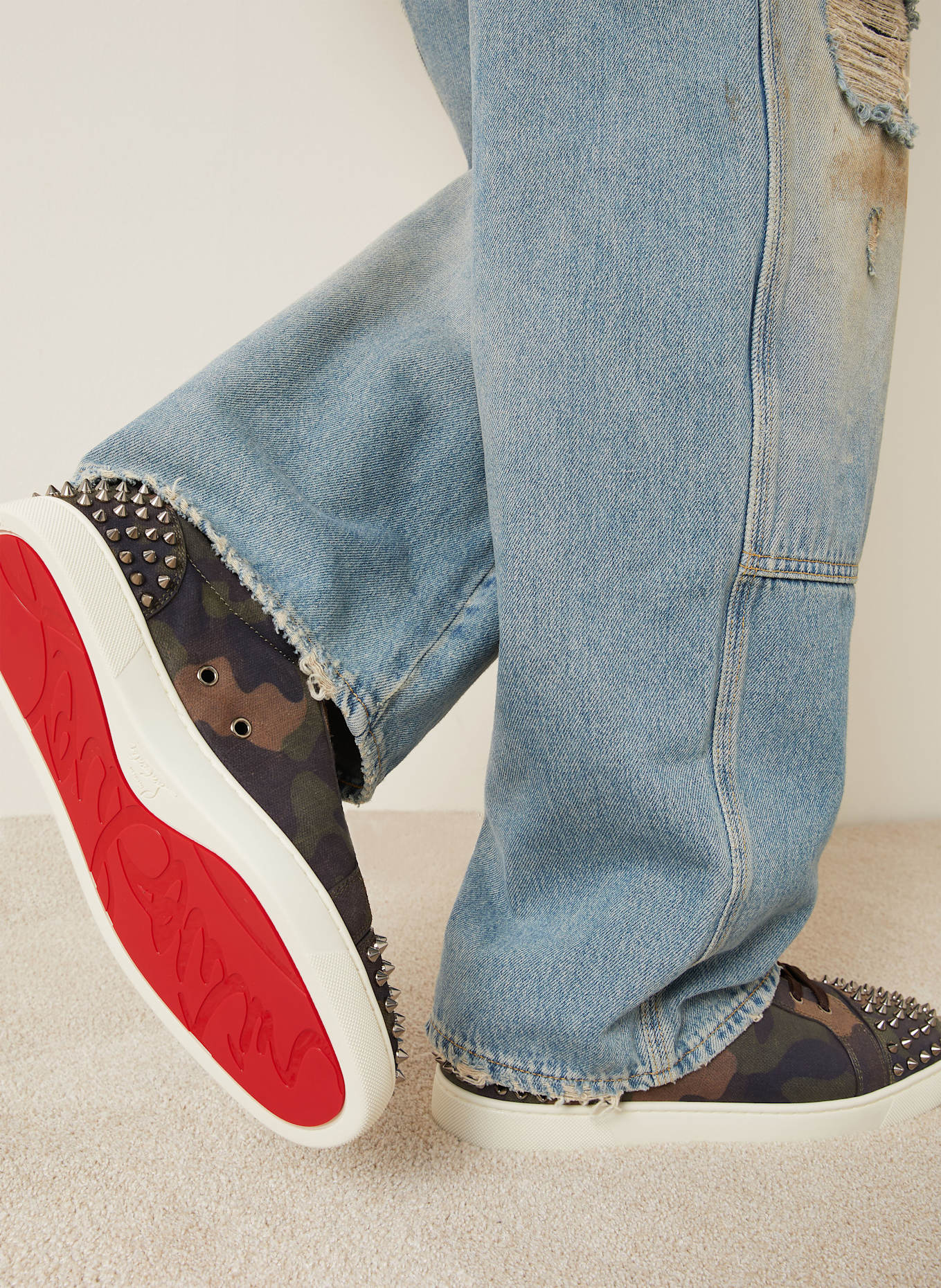 Christian Louboutin Sneaker SEAVASTE 2: DUNKELGRÜN / BRAUN