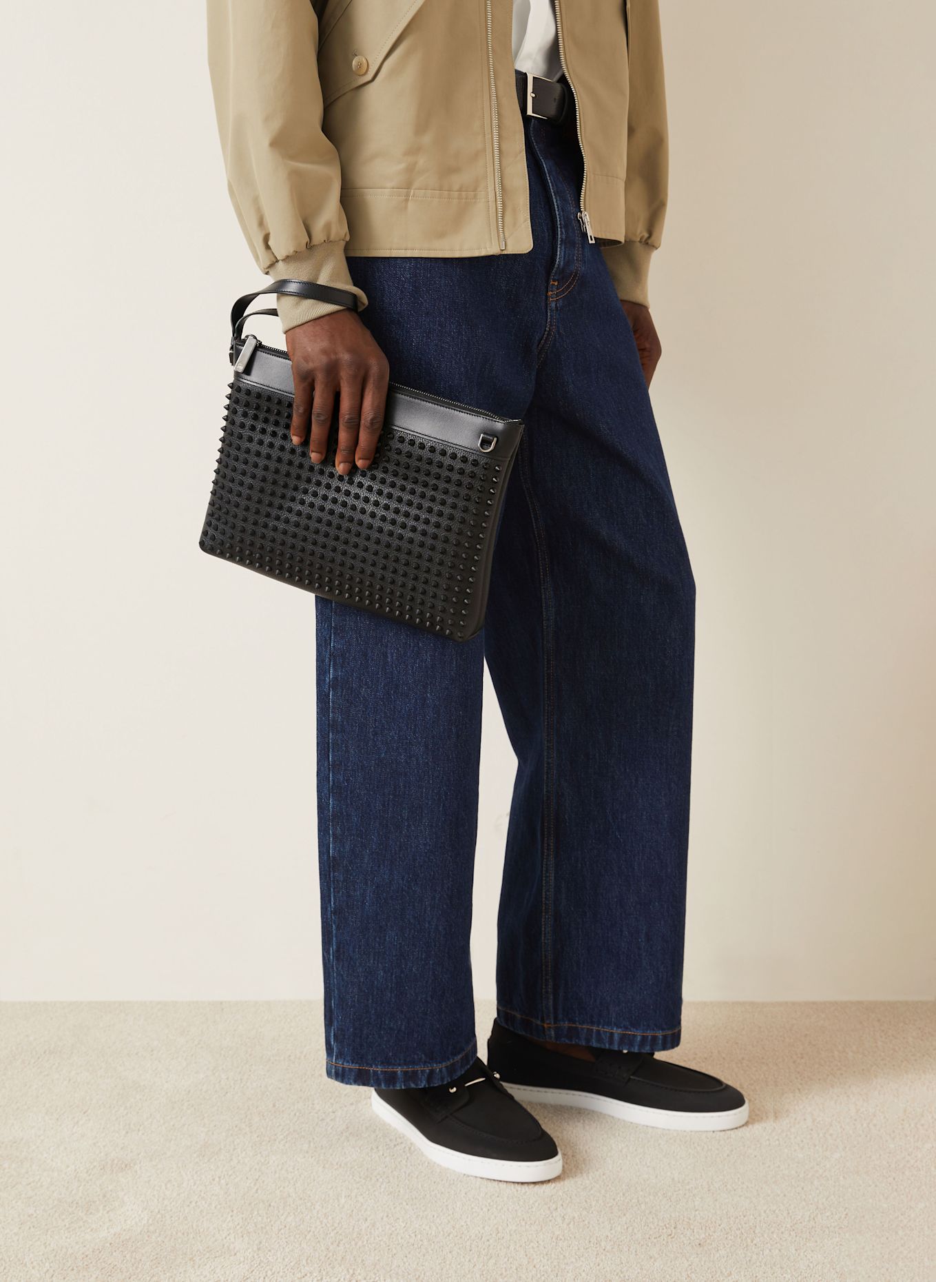 Christian Louboutin Pouch FUNKY with rivets: BLACK