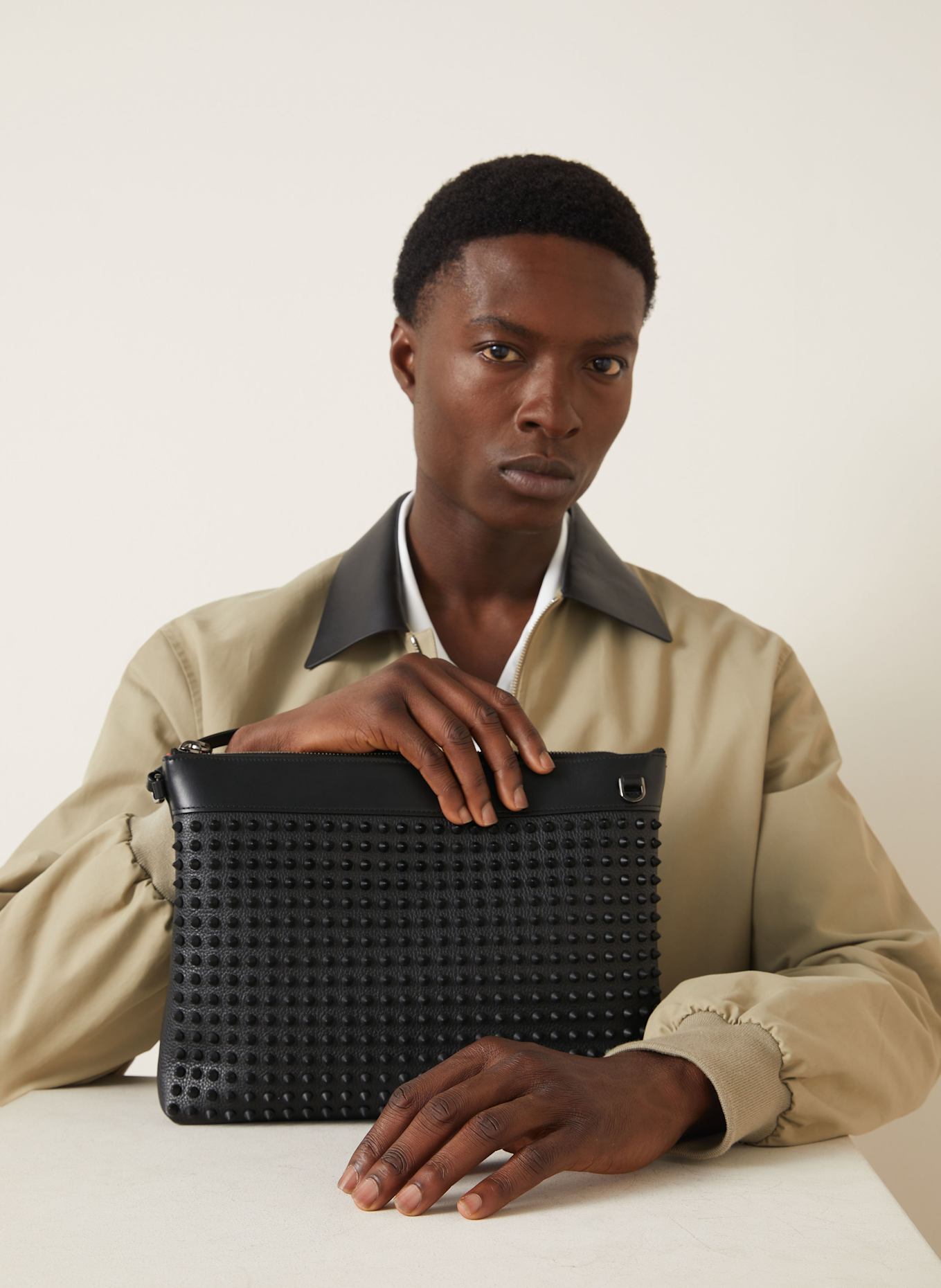 Christian Louboutin Pouch FUNKY with rivets: BLACK