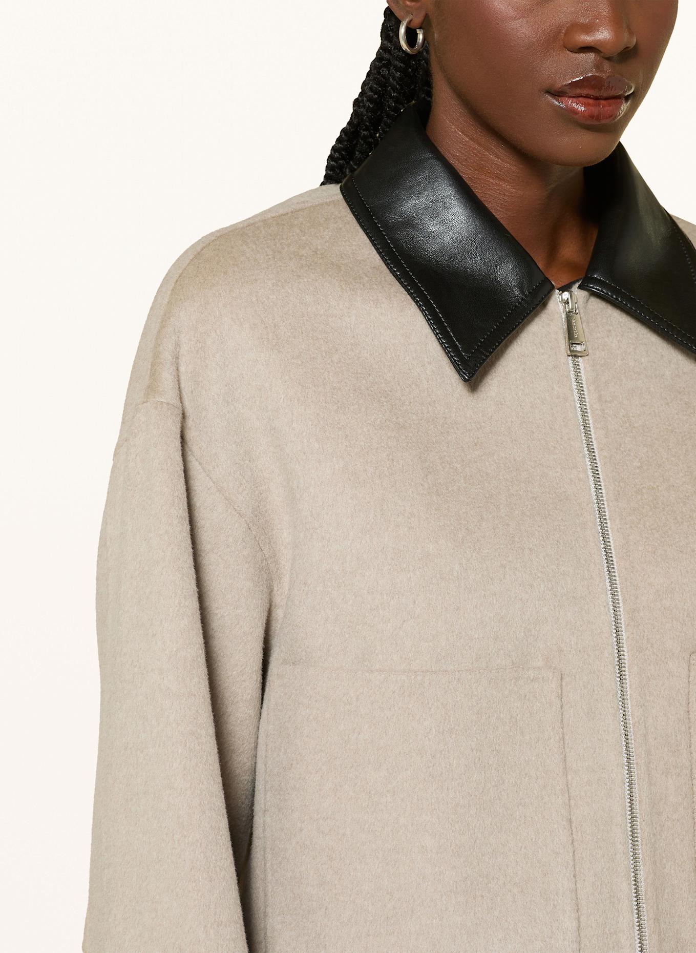 Nanushka Żakiet pudełkowy PHEBE: KREMOWY / CZARNY