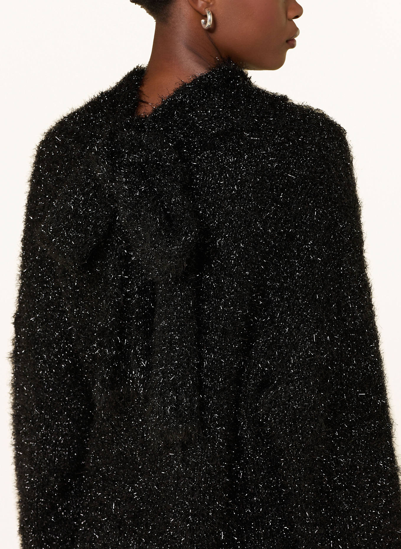 ESSENTIEL ANTWERP Pullover ISTRANA mit Glitzergarn und Schluppe: SCHWARZ