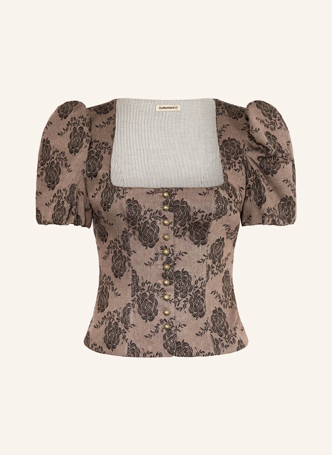 Gottseidank Trachtenmieder KSENIA mit Leinen: HELLBRAUN / SCHWARZ