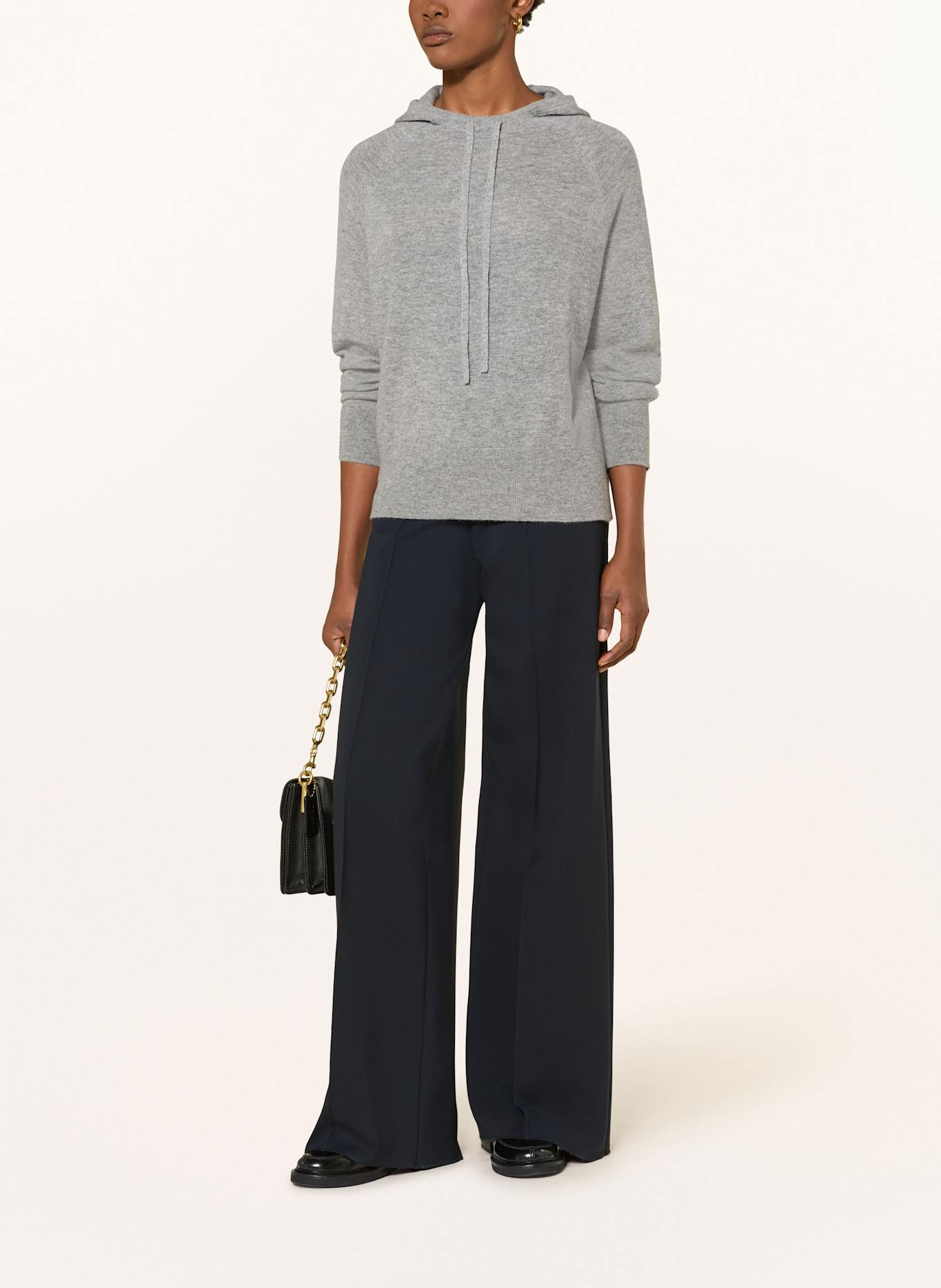 ALLUDE Strick-Hoodie mit Cashmere: GRAU