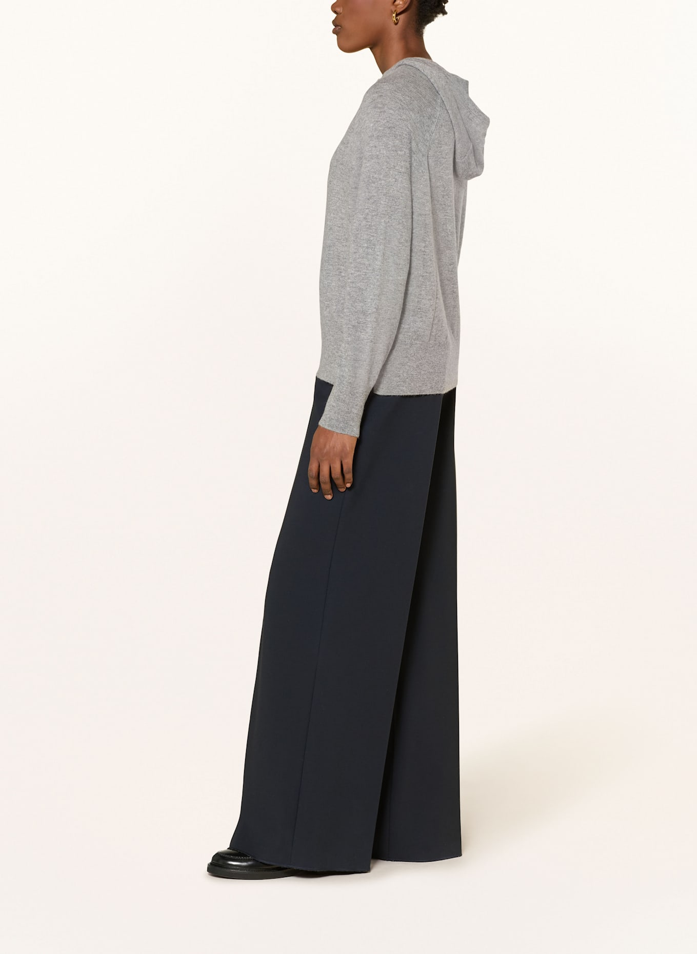 ALLUDE Strick-Hoodie mit Cashmere: GRAU