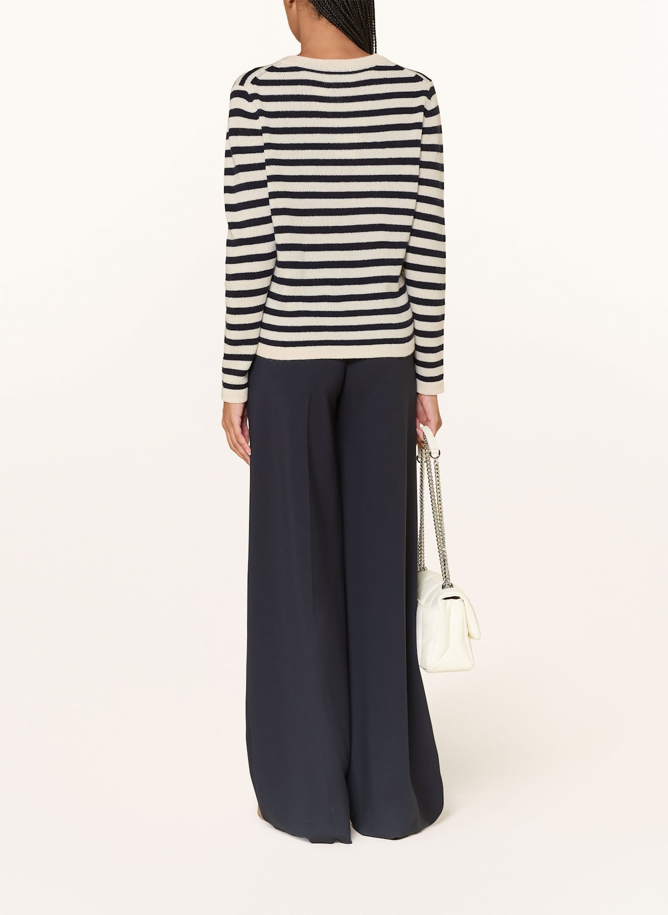 ALLUDE Pullover mit Cashmere: ECRU / SCHWARZ