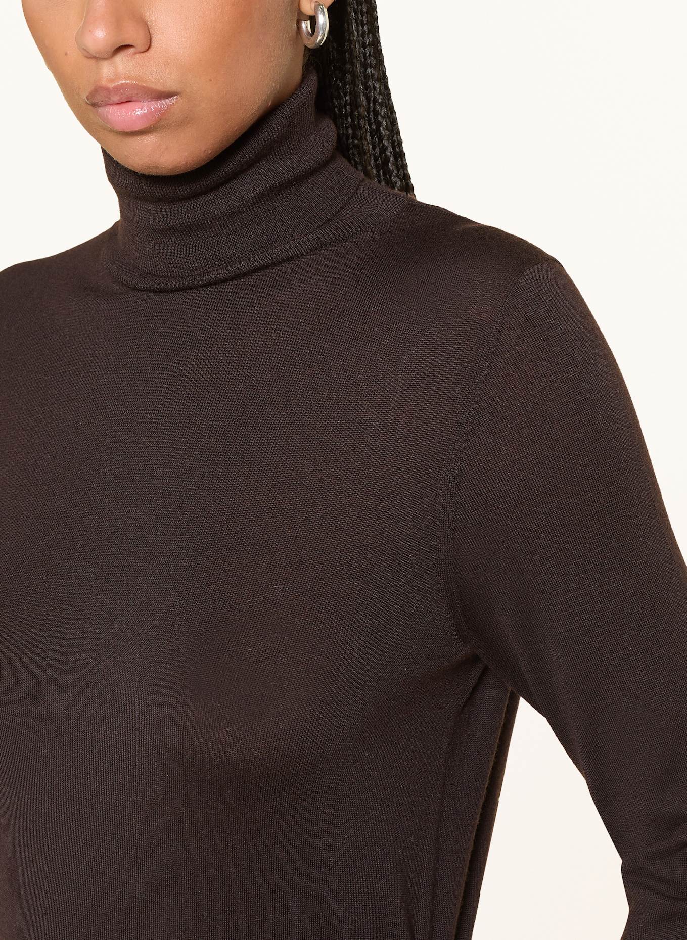 ALLUDE Rollkragenpullover: DUNKELBRAUN