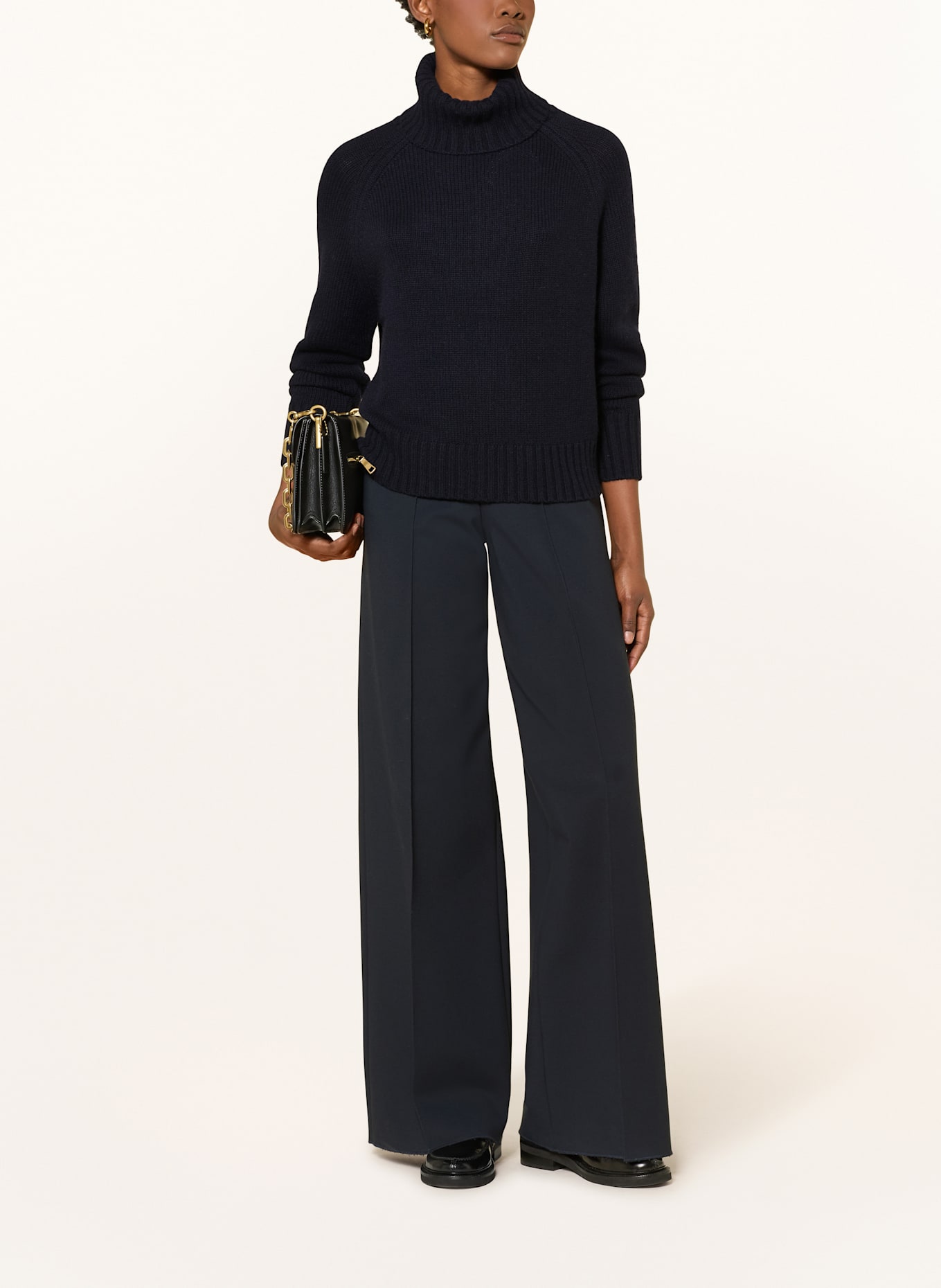 ALLUDE Turtleneck sweater with cashmere: DARK BLUE