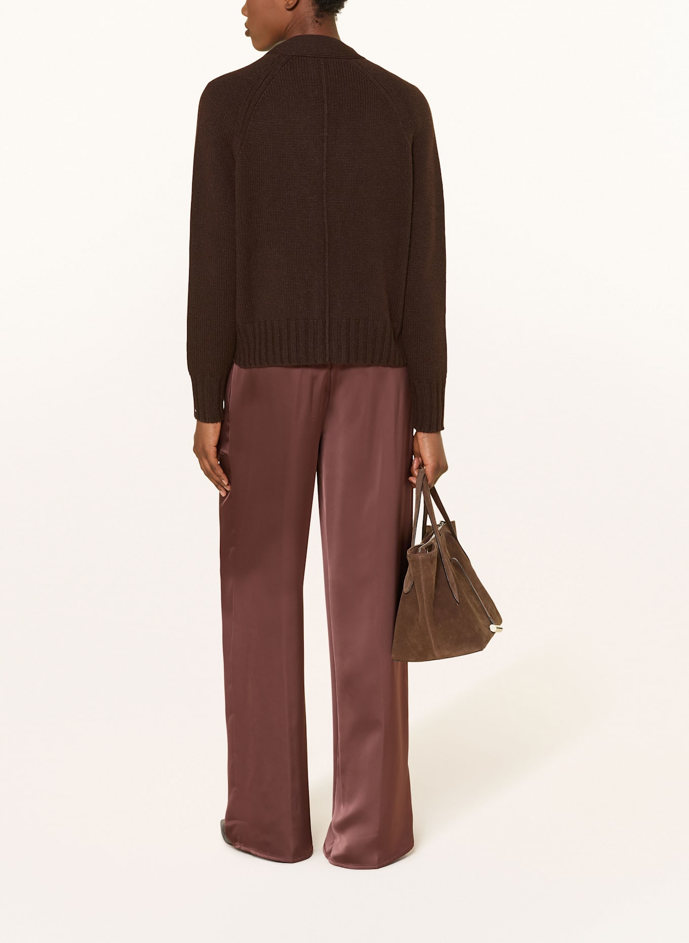 ALLUDE Kardigan z dodatkiem kaszmiru: CIEMNOBRĄZOWY