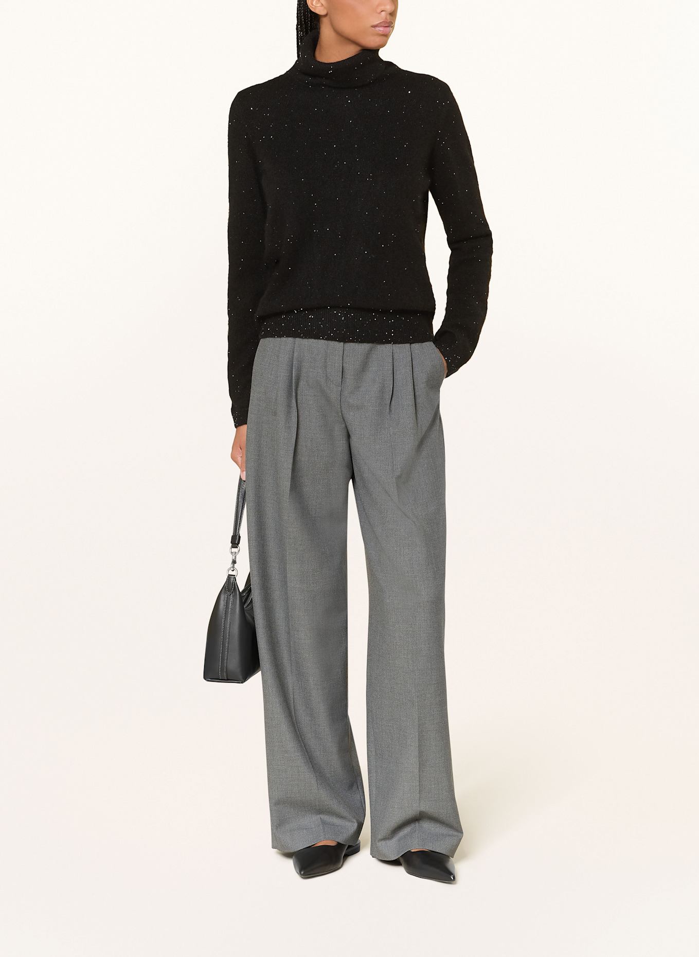 ALLUDE Rollkragenpullover mit Cashmere und Seide: SCHWARZ