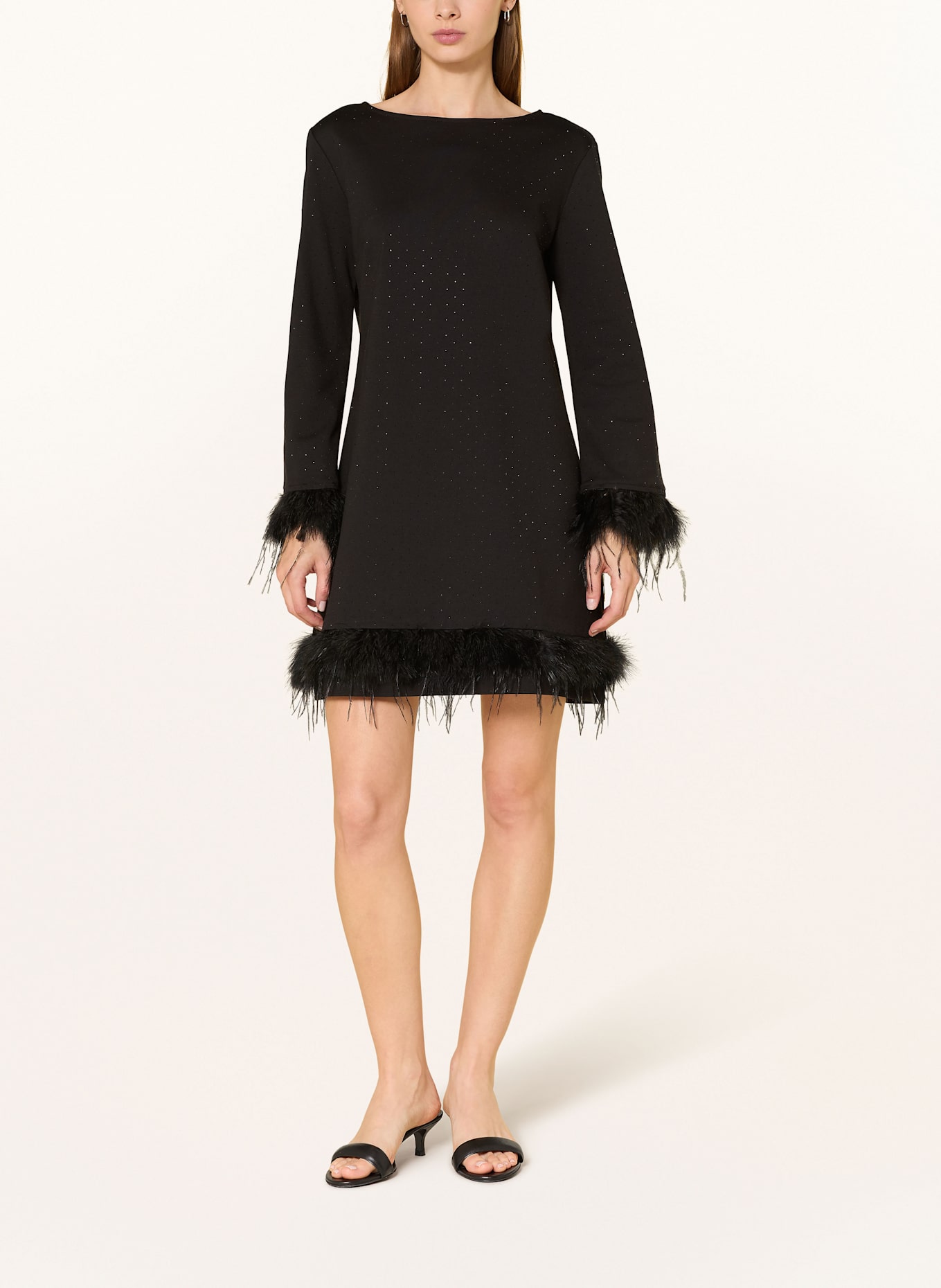 Ana Alcazar Cocktailkleid mit Schmucksteinen: SCHWARZ