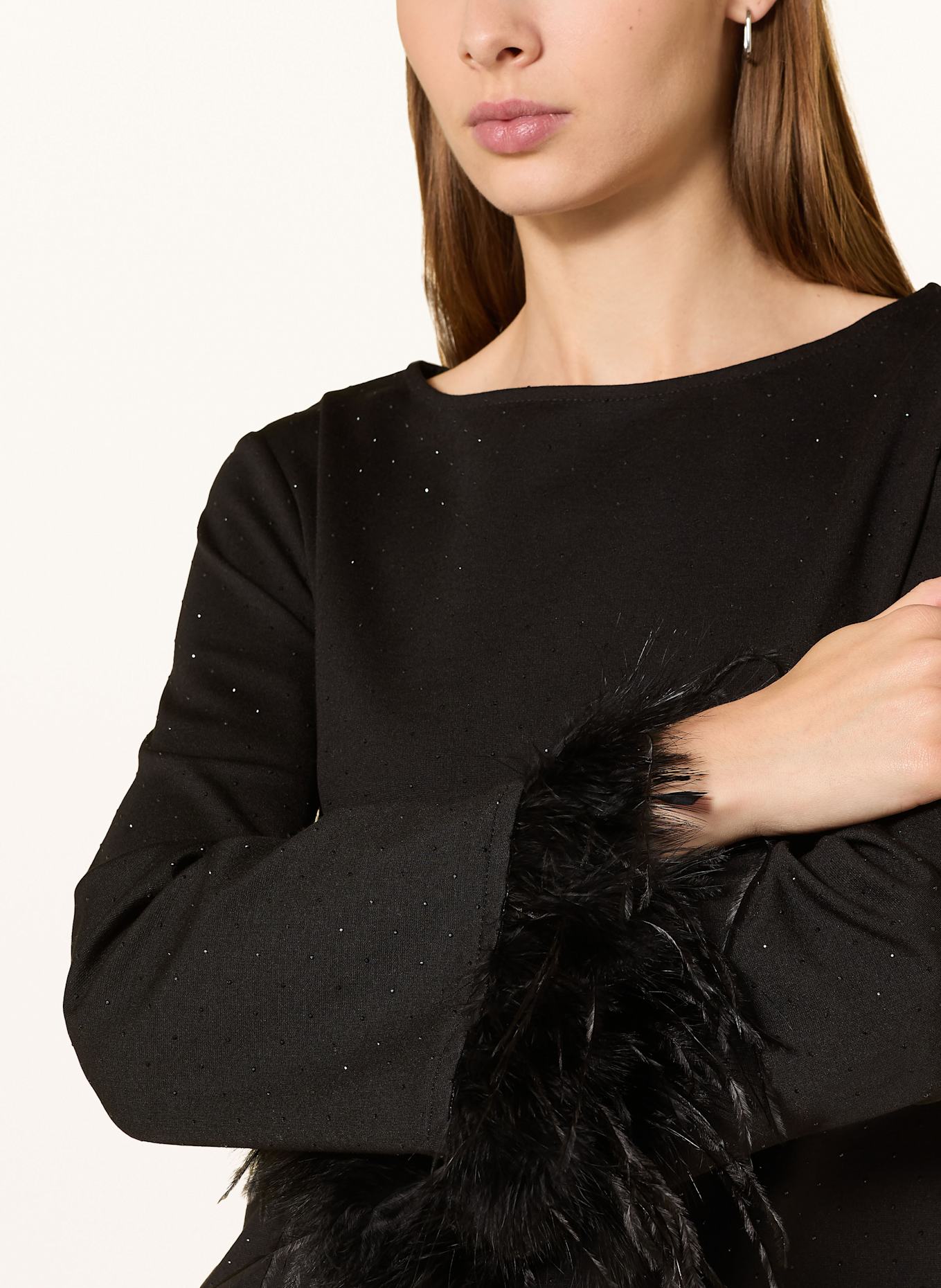 Ana Alcazar Cocktailkleid mit Schmucksteinen: SCHWARZ