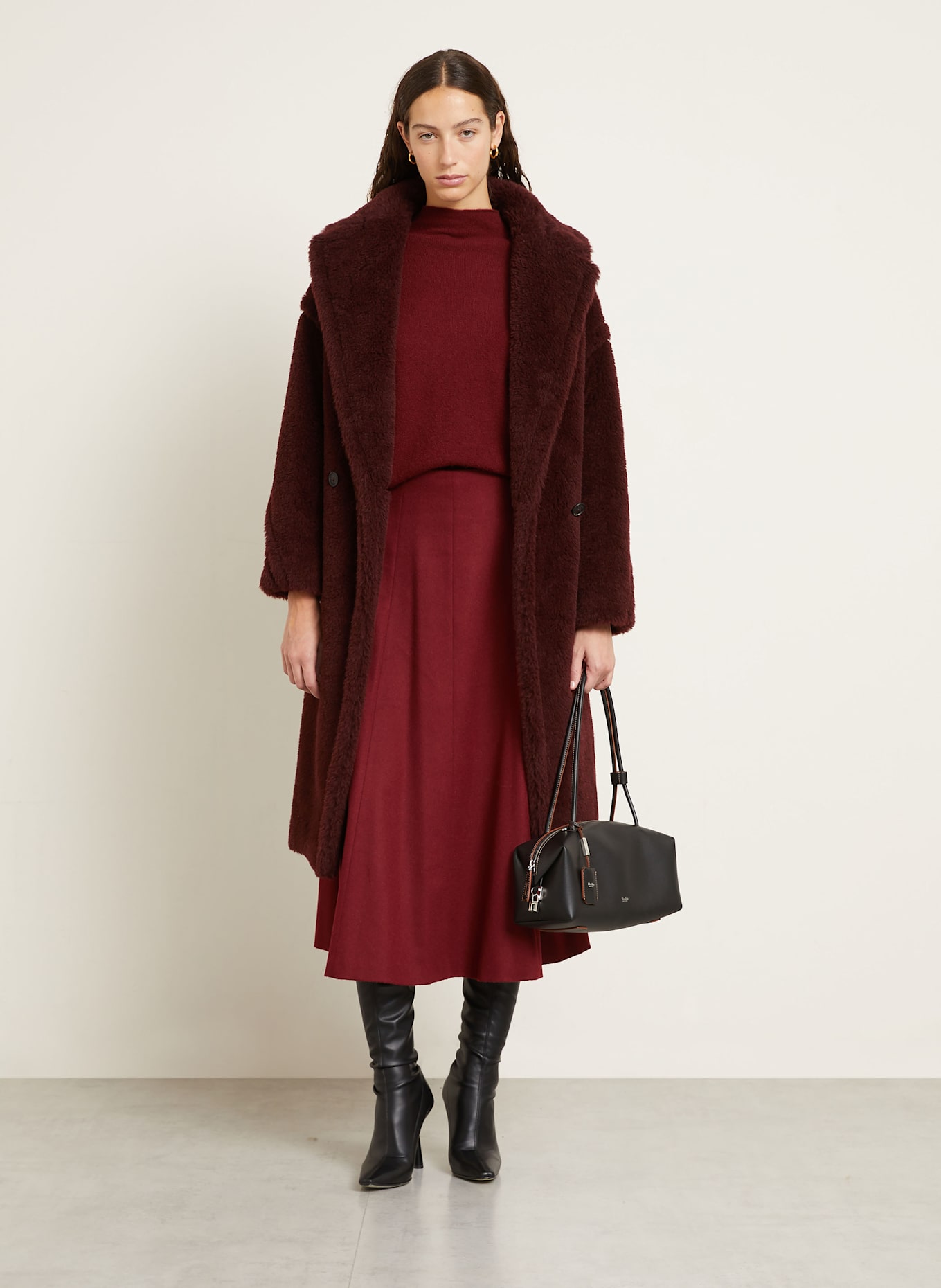 Max Mara Strickrock GENEVE aus Kamelhaar: DUNKELROT