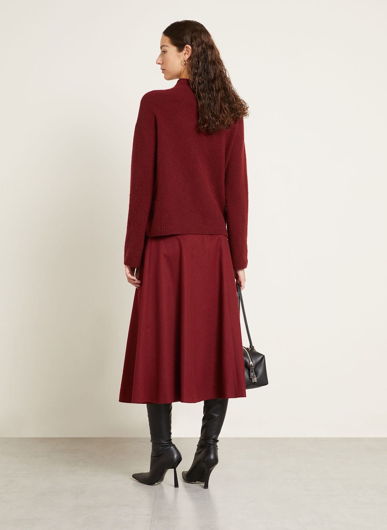 Max Mara Strickrock GENEVE aus Kamelhaar: DUNKELROT