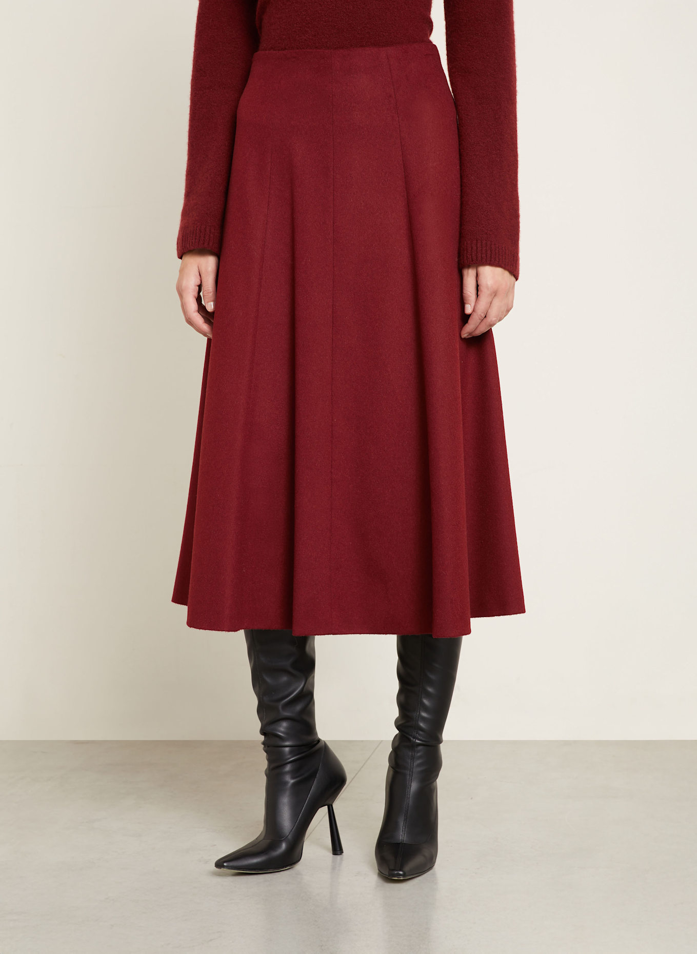 Max Mara Strickrock GENEVE aus Kamelhaar: DUNKELROT