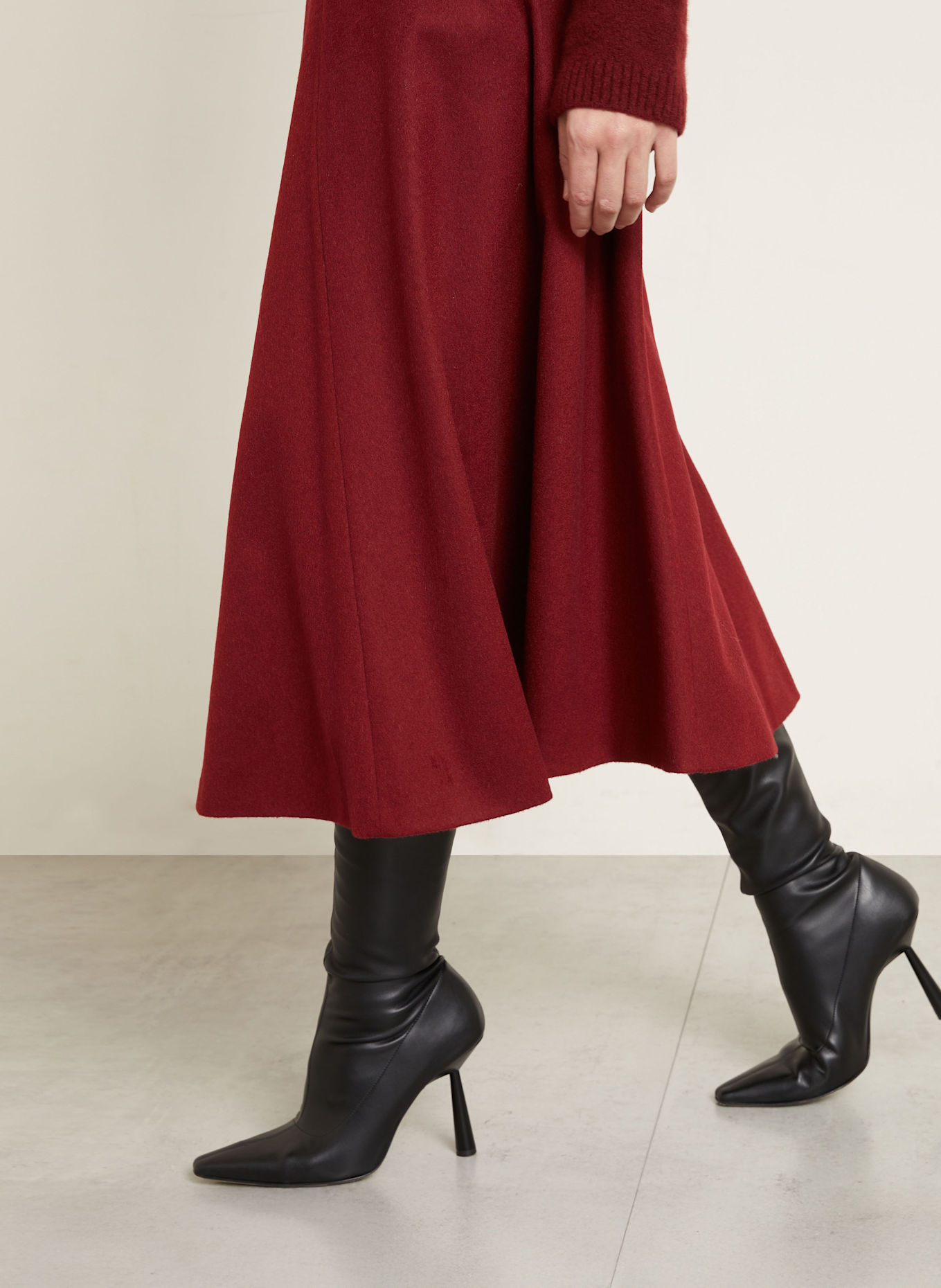 Max Mara Strickrock GENEVE aus Kamelhaar: DUNKELROT