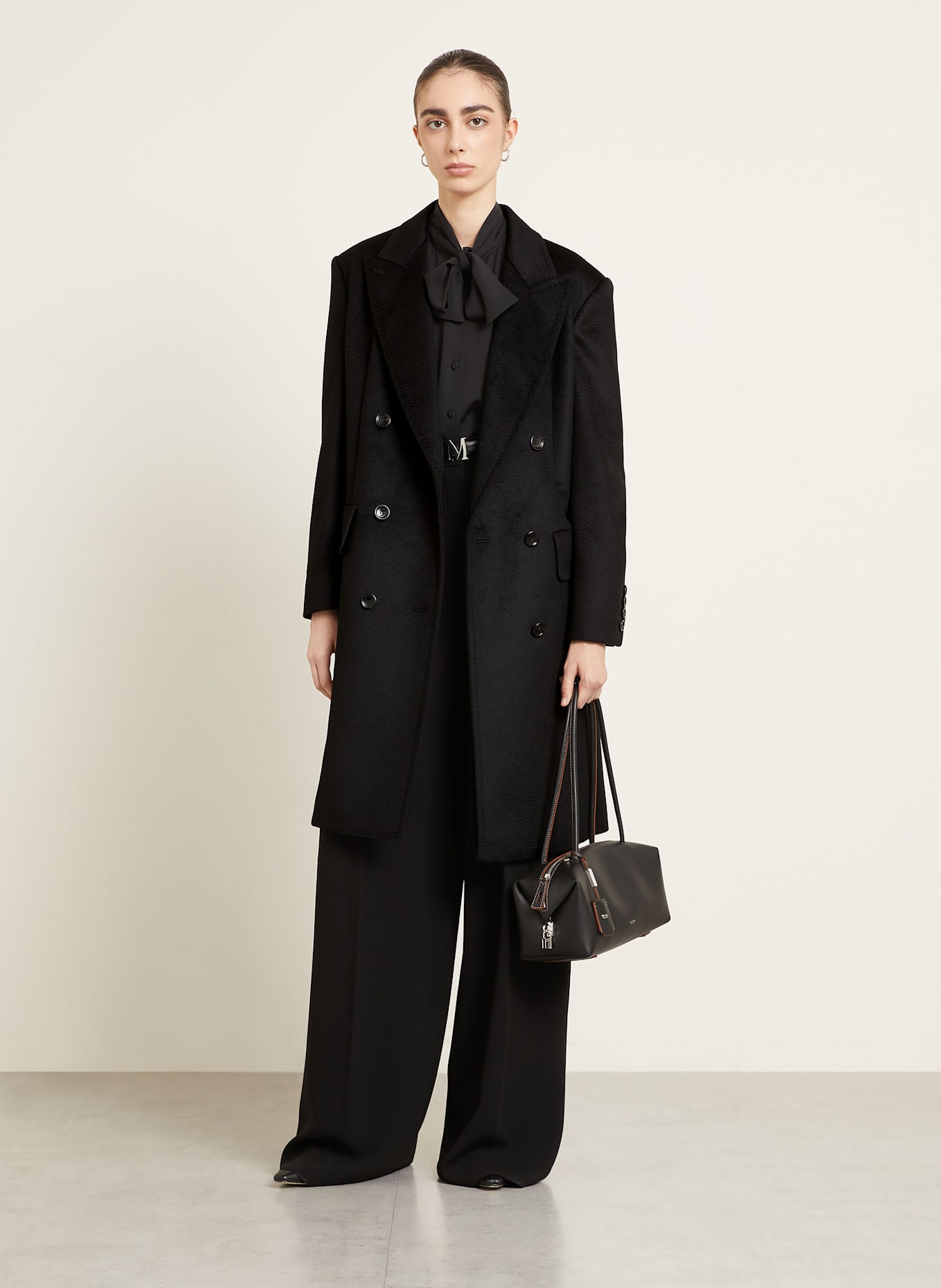 Max Mara Kamelhaar-Mantel COSA: SCHWARZ