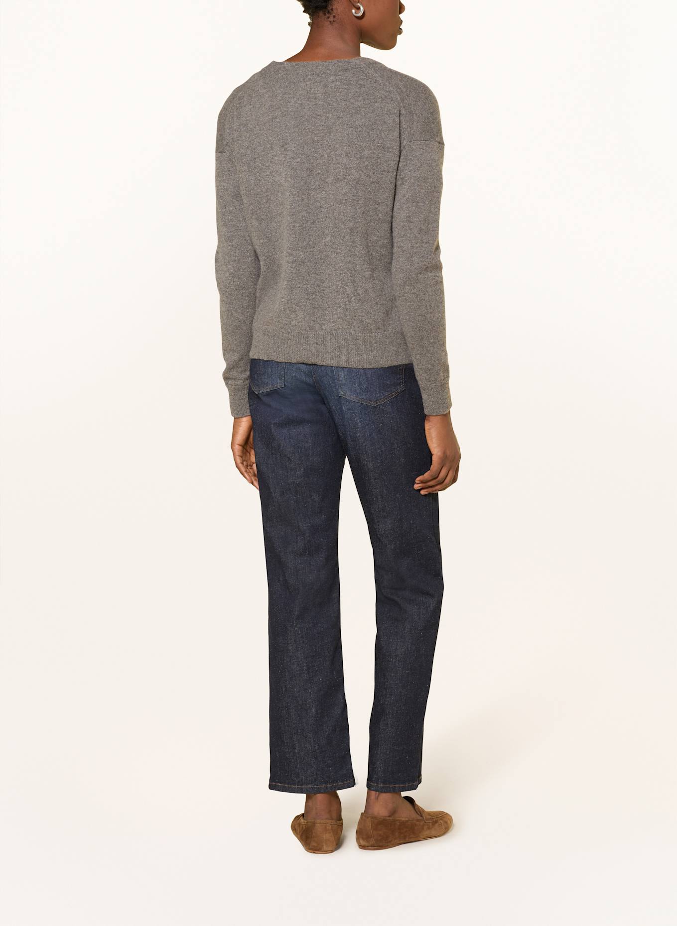 HEMISPHERE Strickjacke aus Cashmere mit Schmucksteinen: GRAU