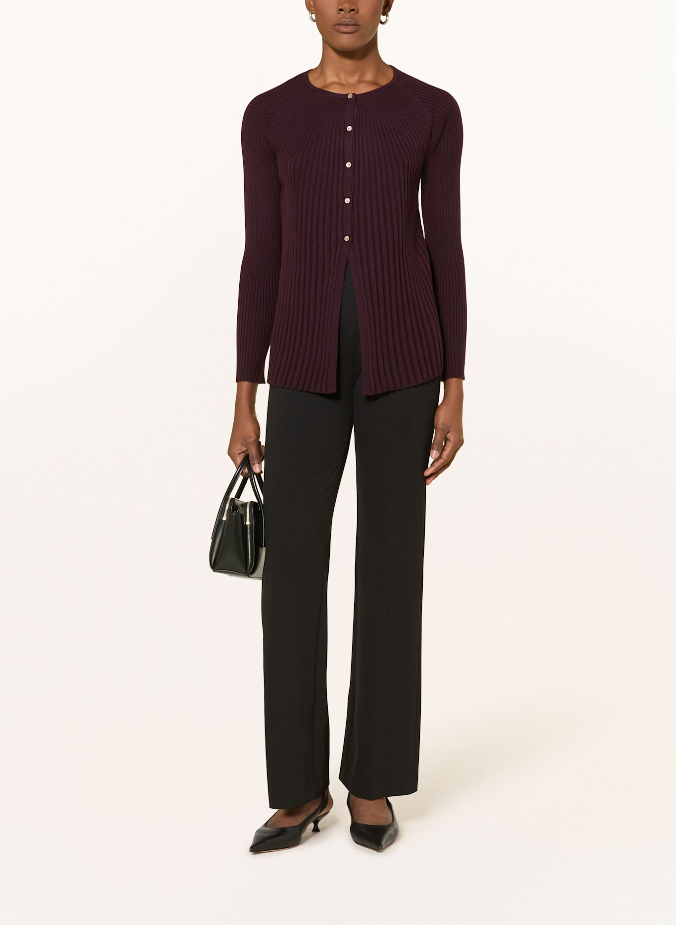 HEMISPHERE Cardigan: DARK RED