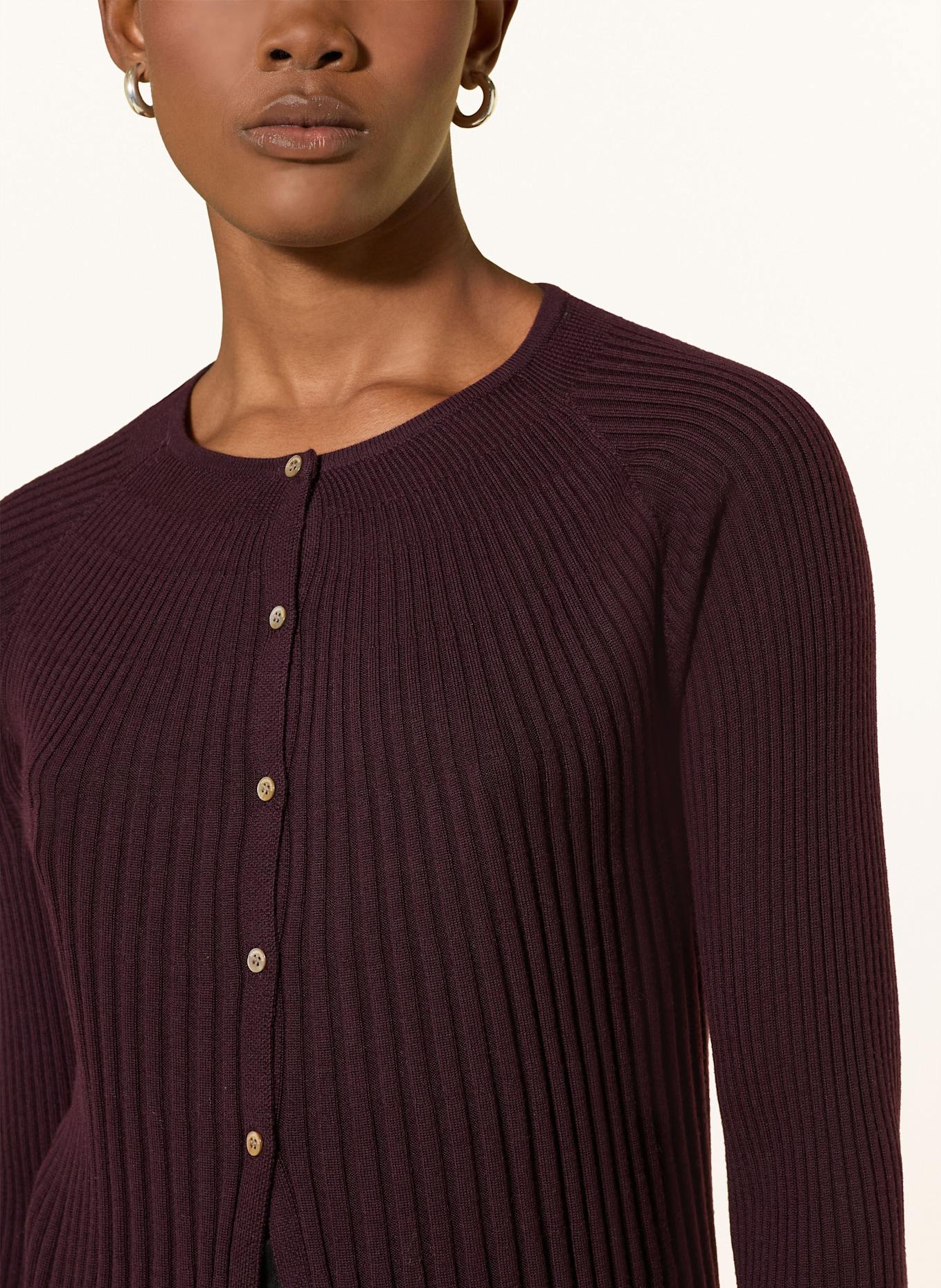 HEMISPHERE Cardigan: DARK RED