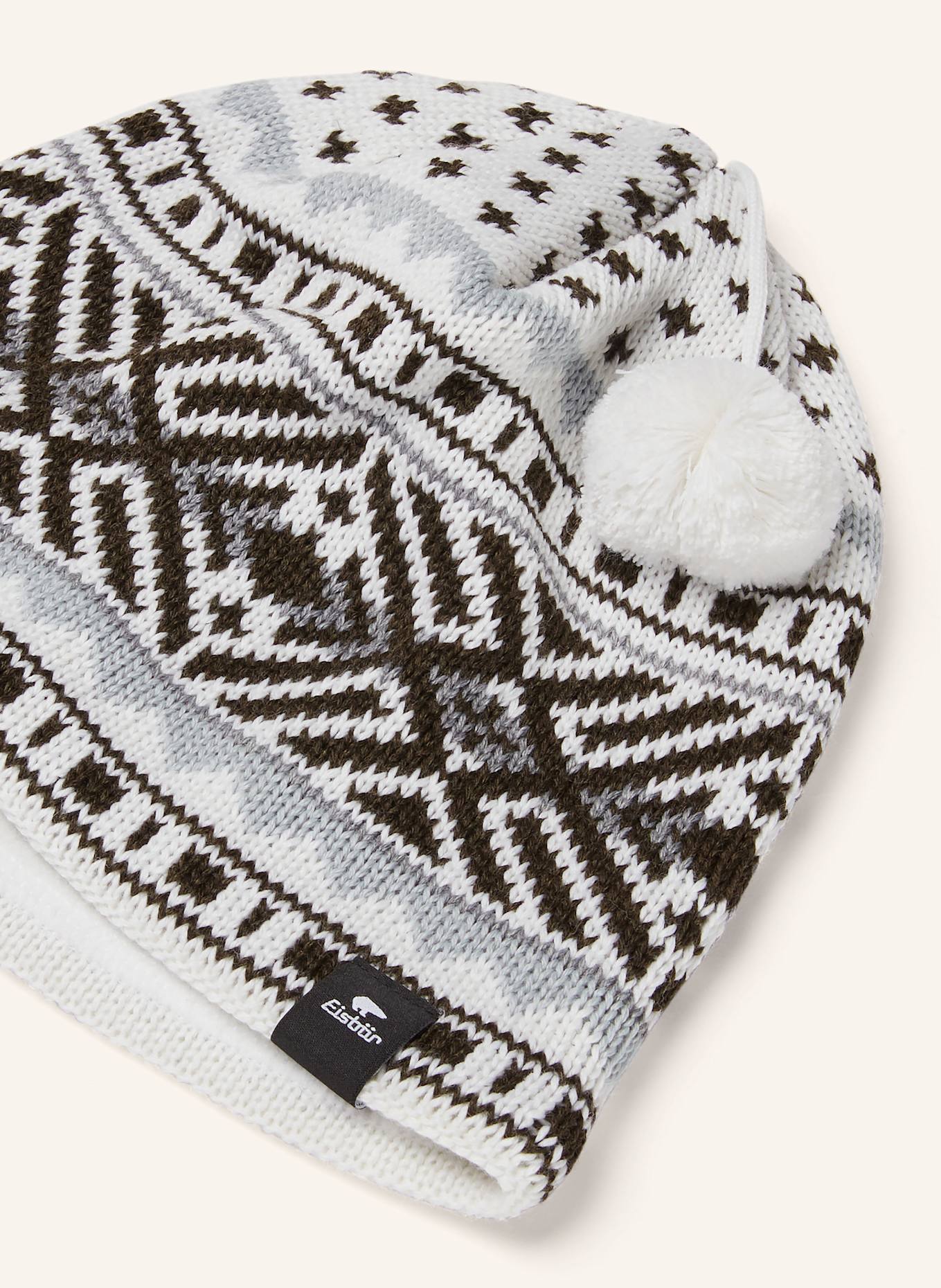 Eisbär Mütze HANZ: WEISS / DUNKELGRÜN