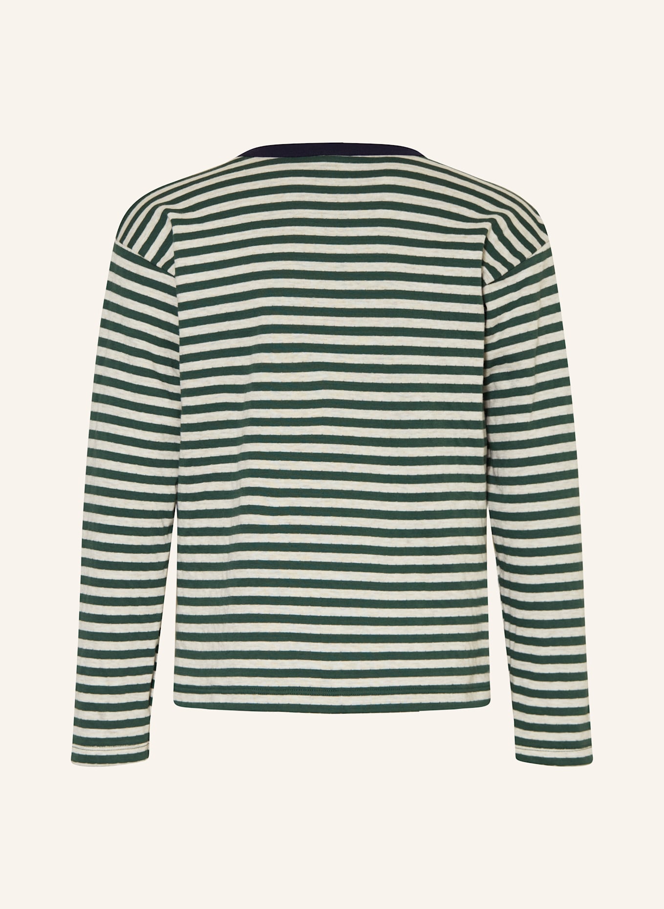 PETIT BATEAU Longsleeve: GRÜN / CREME