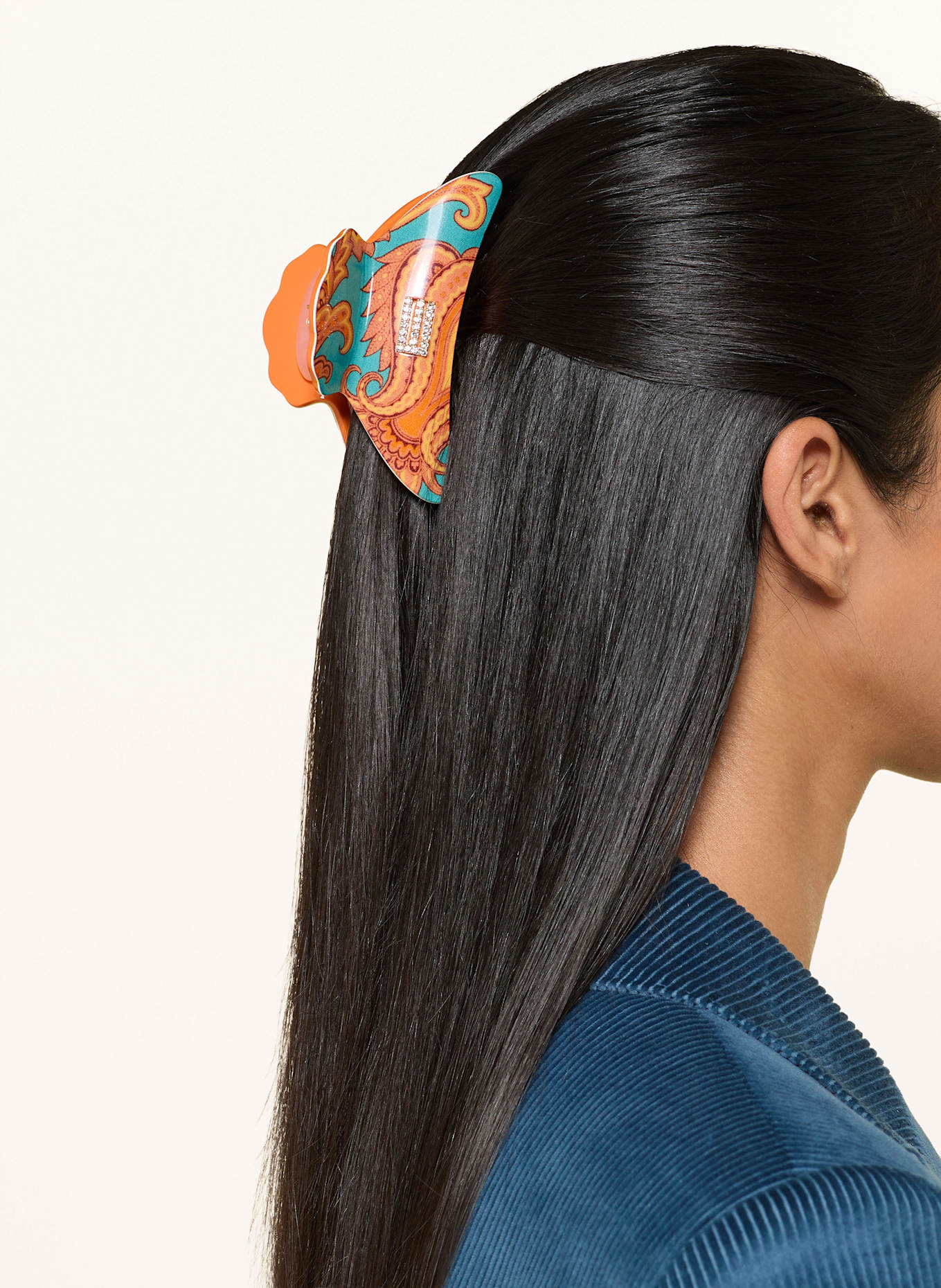 ETRO Haarspange: TÜRKIS / ORANGE / LACHS