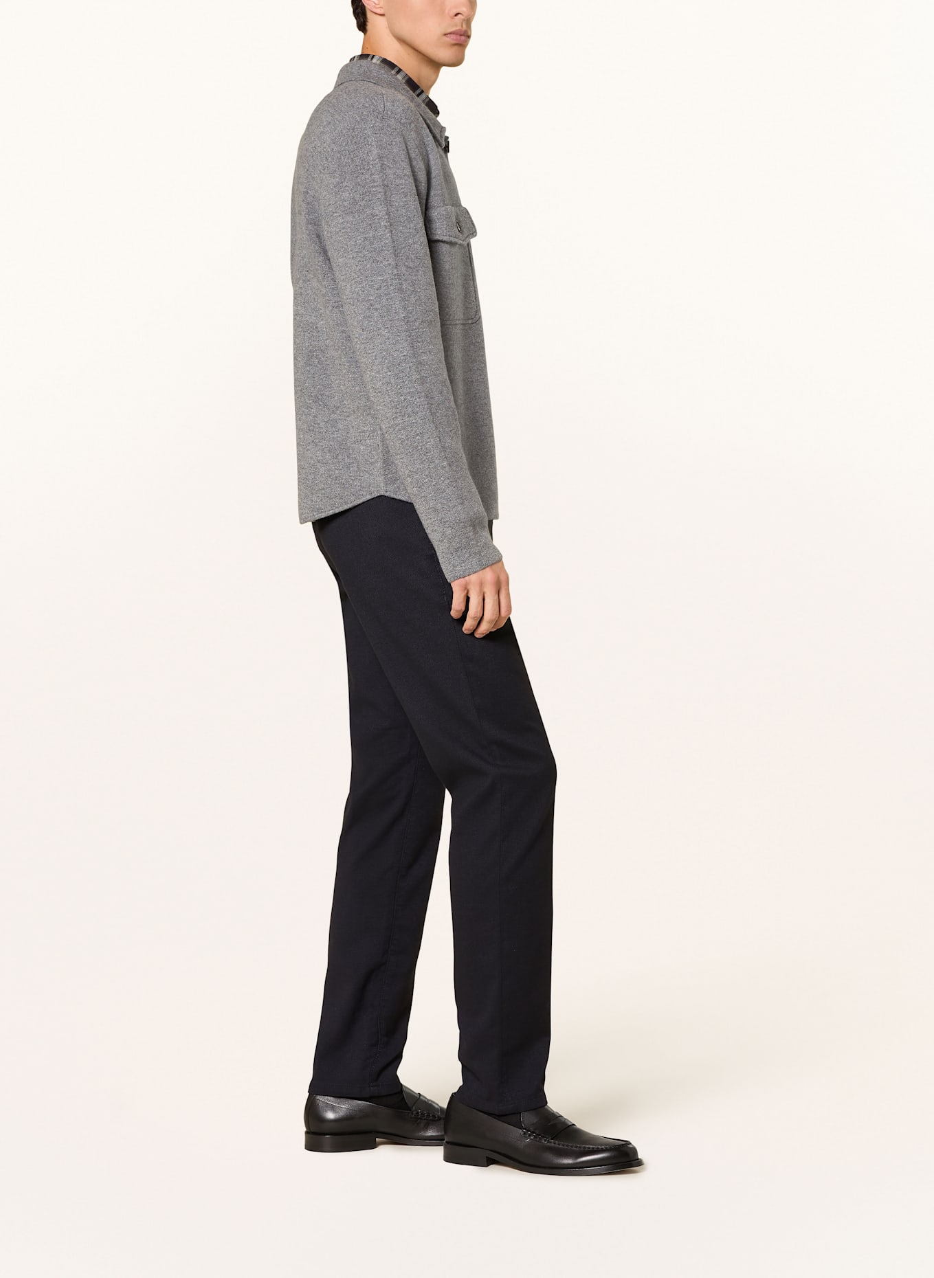 ALBERTO Chino LOU-NEW WOOL LOOK Regular Fit: DUNKELBLAU