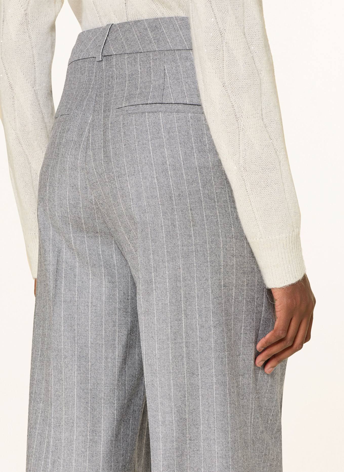 PESERICO Marlenehose mit Glitzergarn: GRAU / HELLGRAU