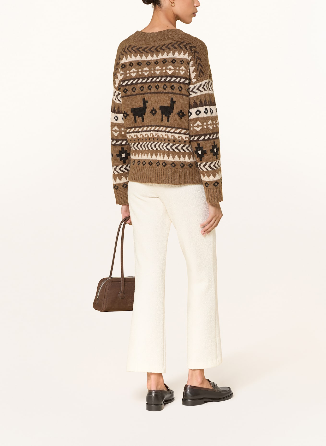 CAMBIO Strickhose aus Bouclé: ECRU