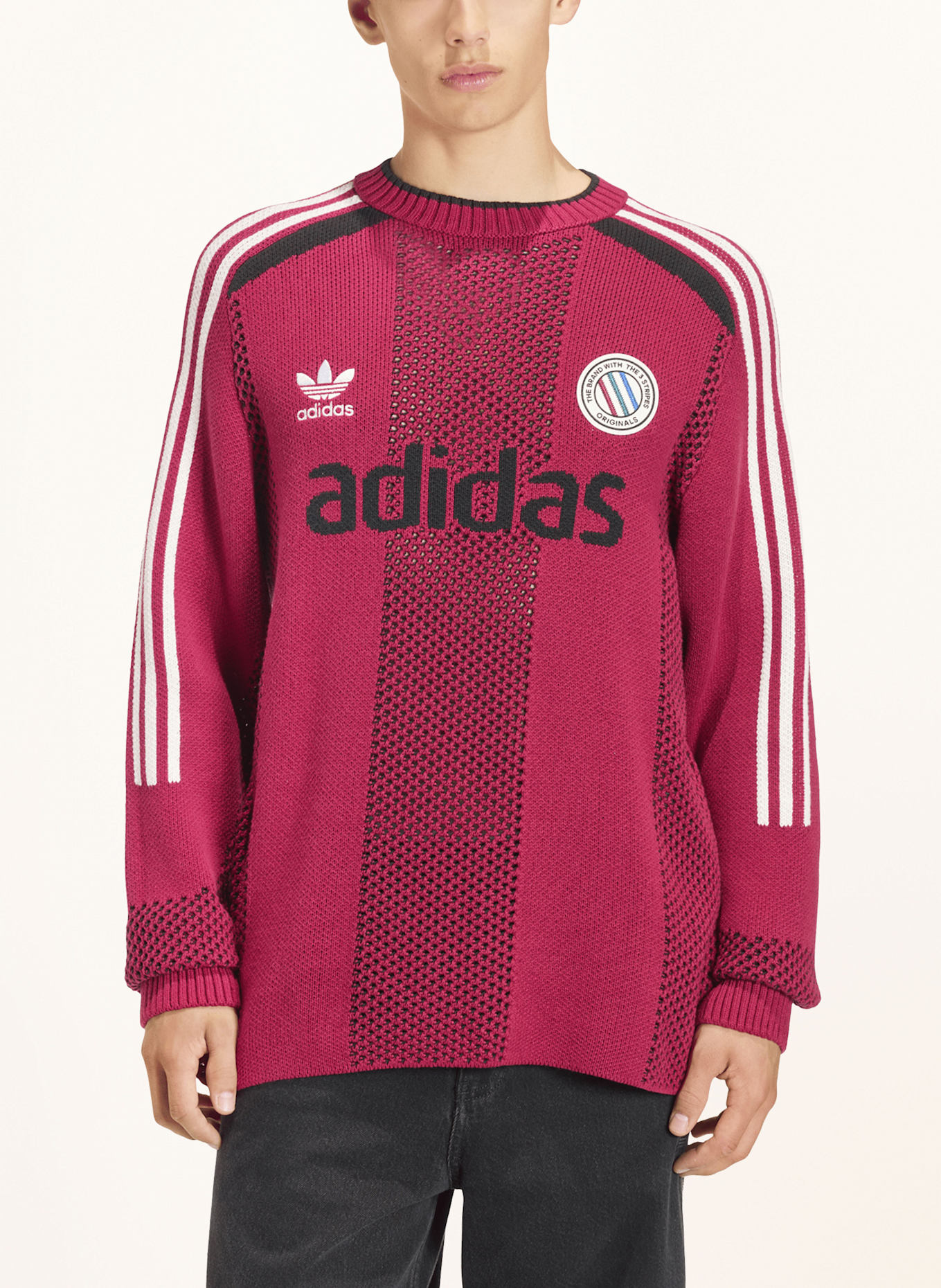 adidas Originals Pullover ADICOLOR BLOKECORE in dunkelrot/ schwarz