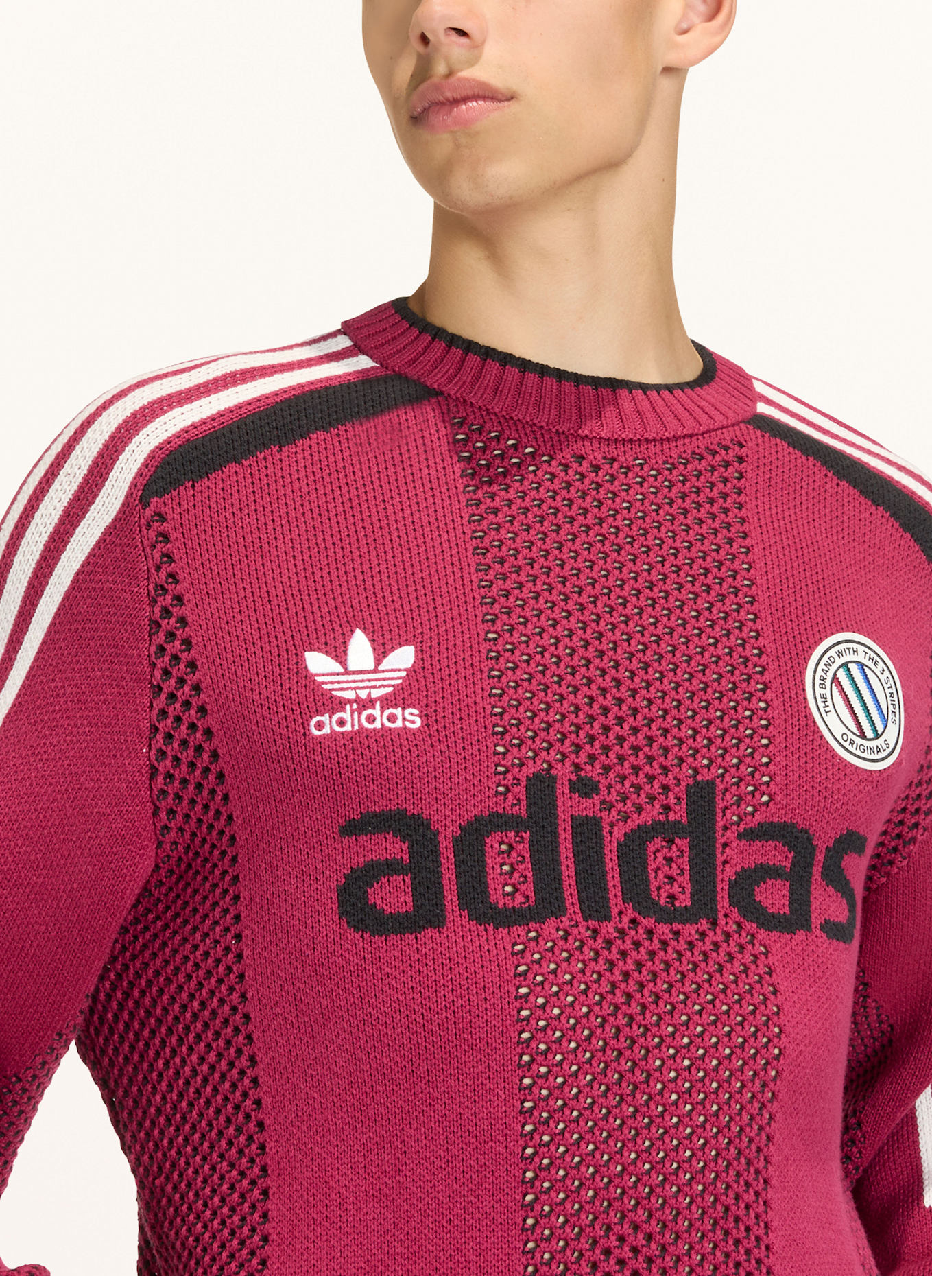 adidas Originals ADICOLOR BLOKECORE sweater: DARK RED / BLACK / WHITE