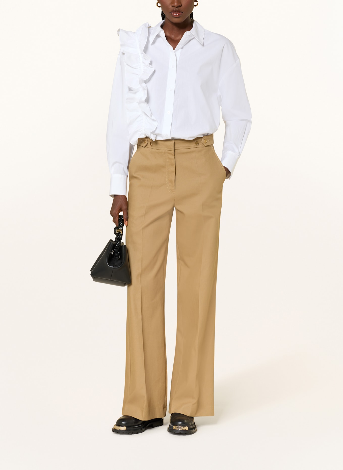 ESSENTIEL ANTWERP Koszula IBODY z falbankami: BIAŁY