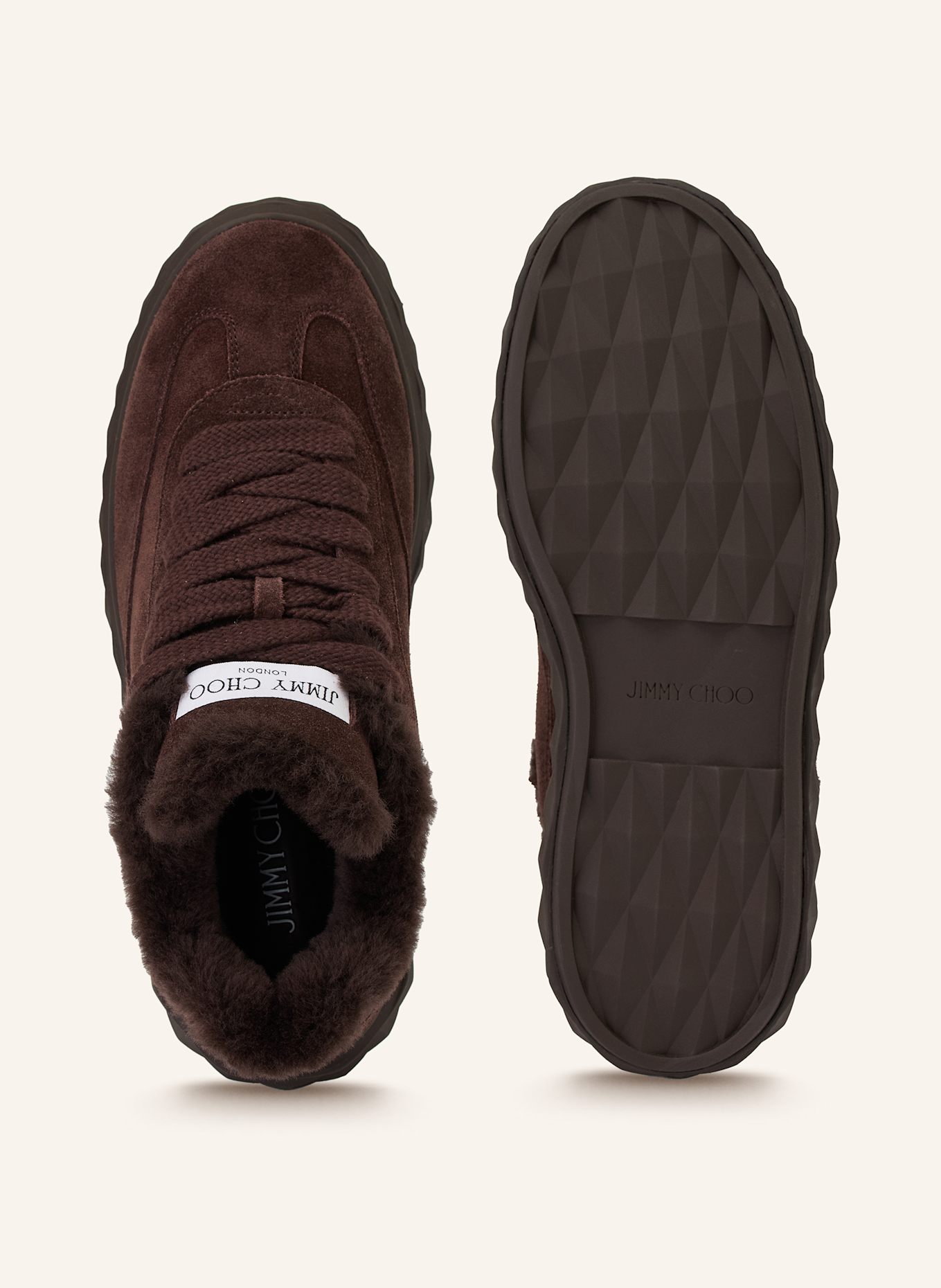 JIMMY CHOO Sneaker DIAMOND MAXI RETRO: DUNKELBRAUN