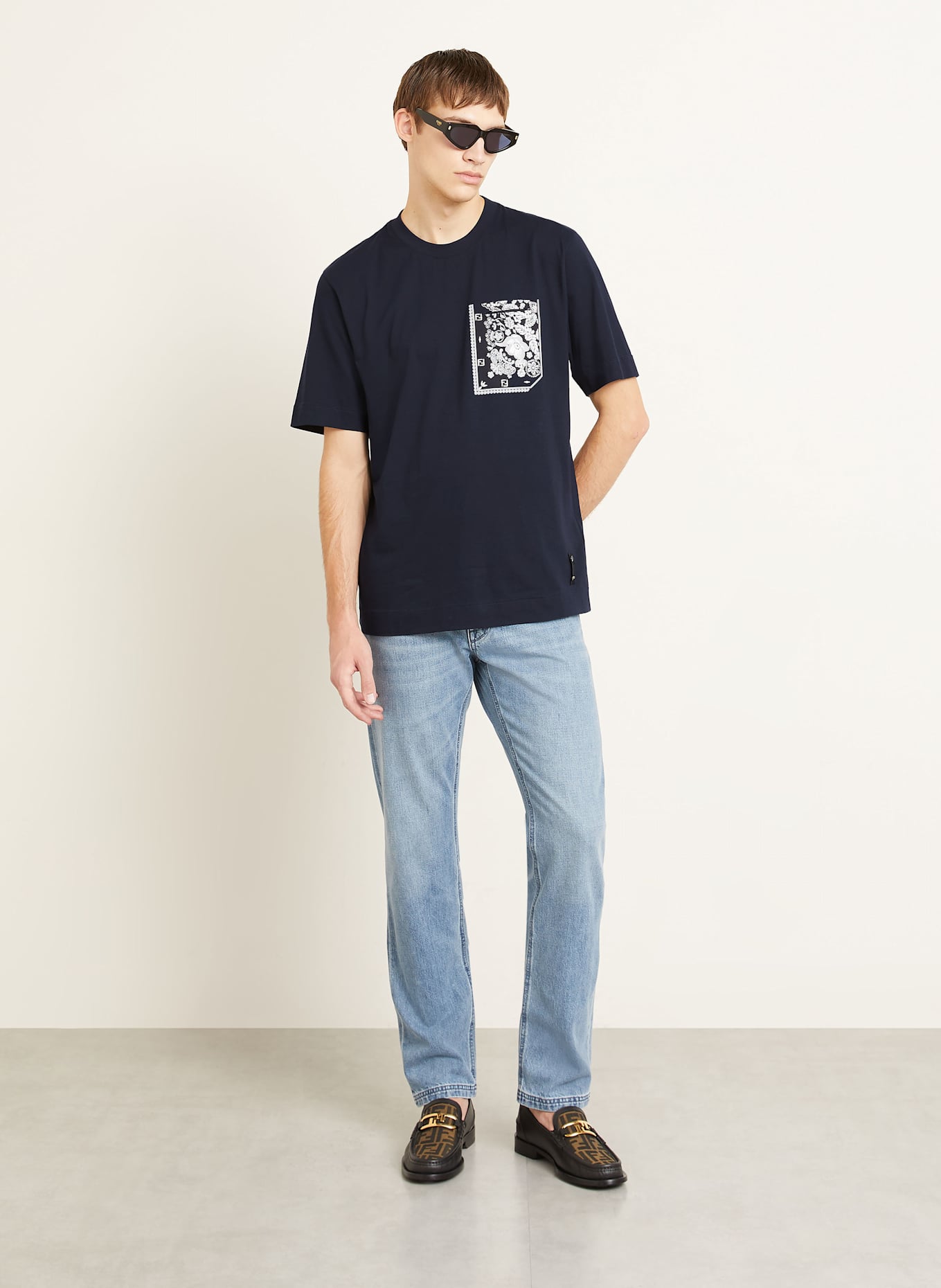 FENDI T-shirt: DARK BLUE