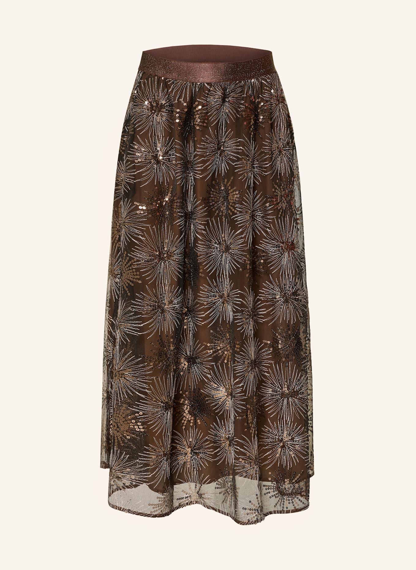 oui Tüllrock mit Pailletten und Glitzergarn: BRAUN / WEISS