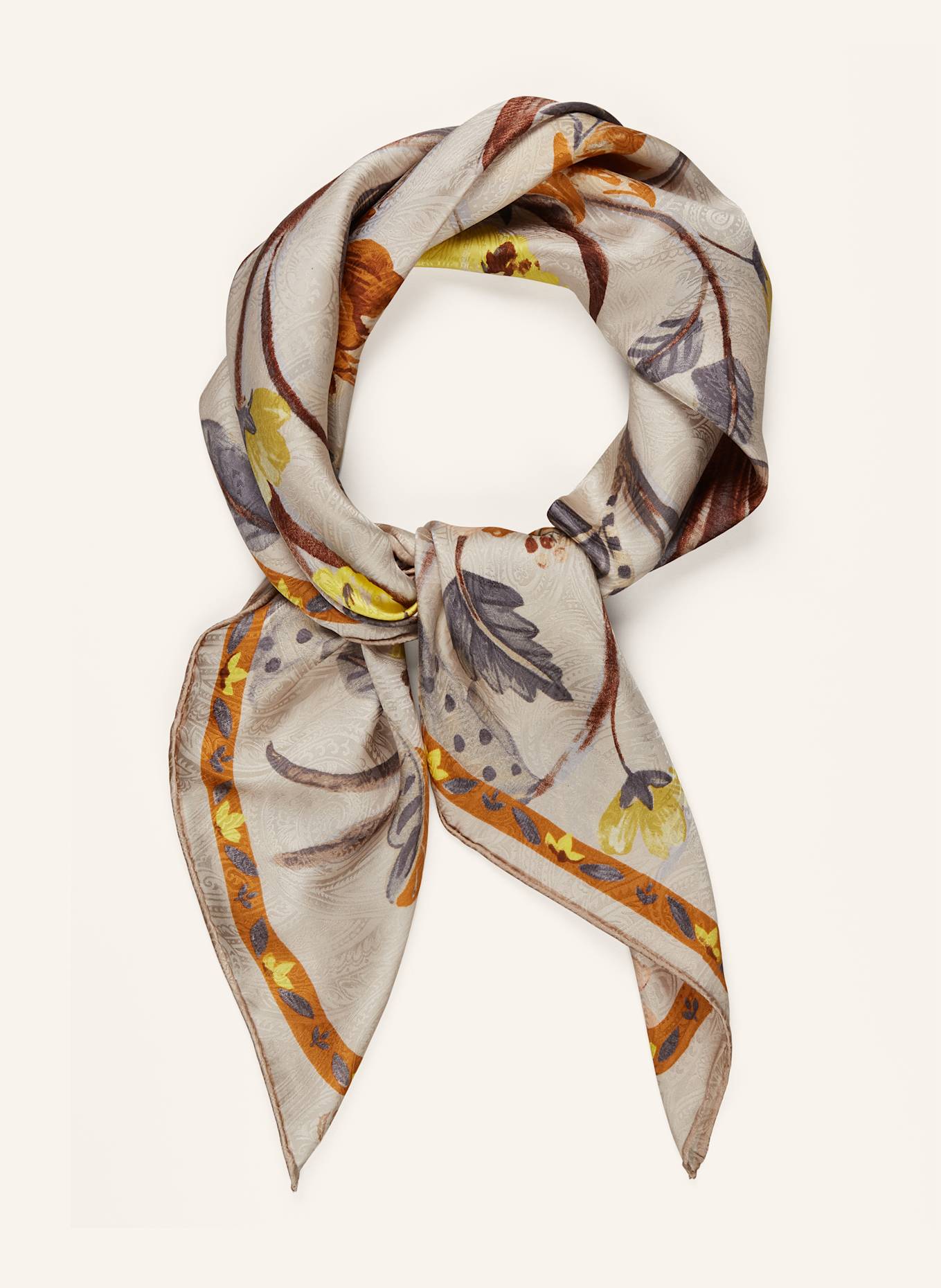 FRAAS Seidentuch: ECRU / GRAU / HELLBRAUN