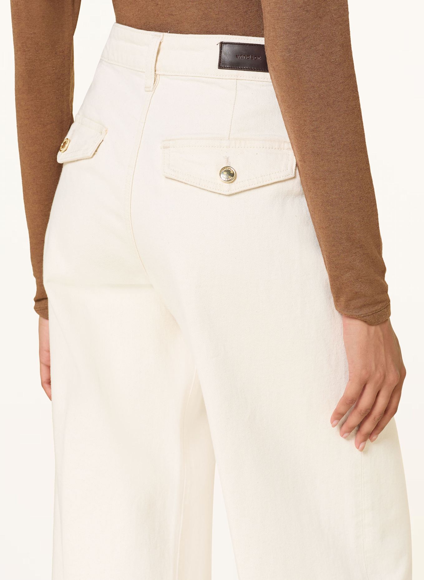 windsor. Wide Leg Jeans: 131 Open White                 131