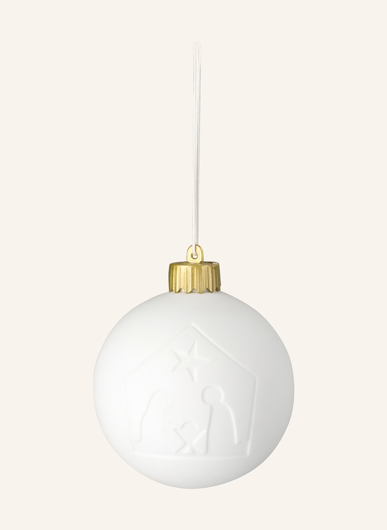 RÄDER Weihnachtskugel KRIPPE: WEISS / GOLD