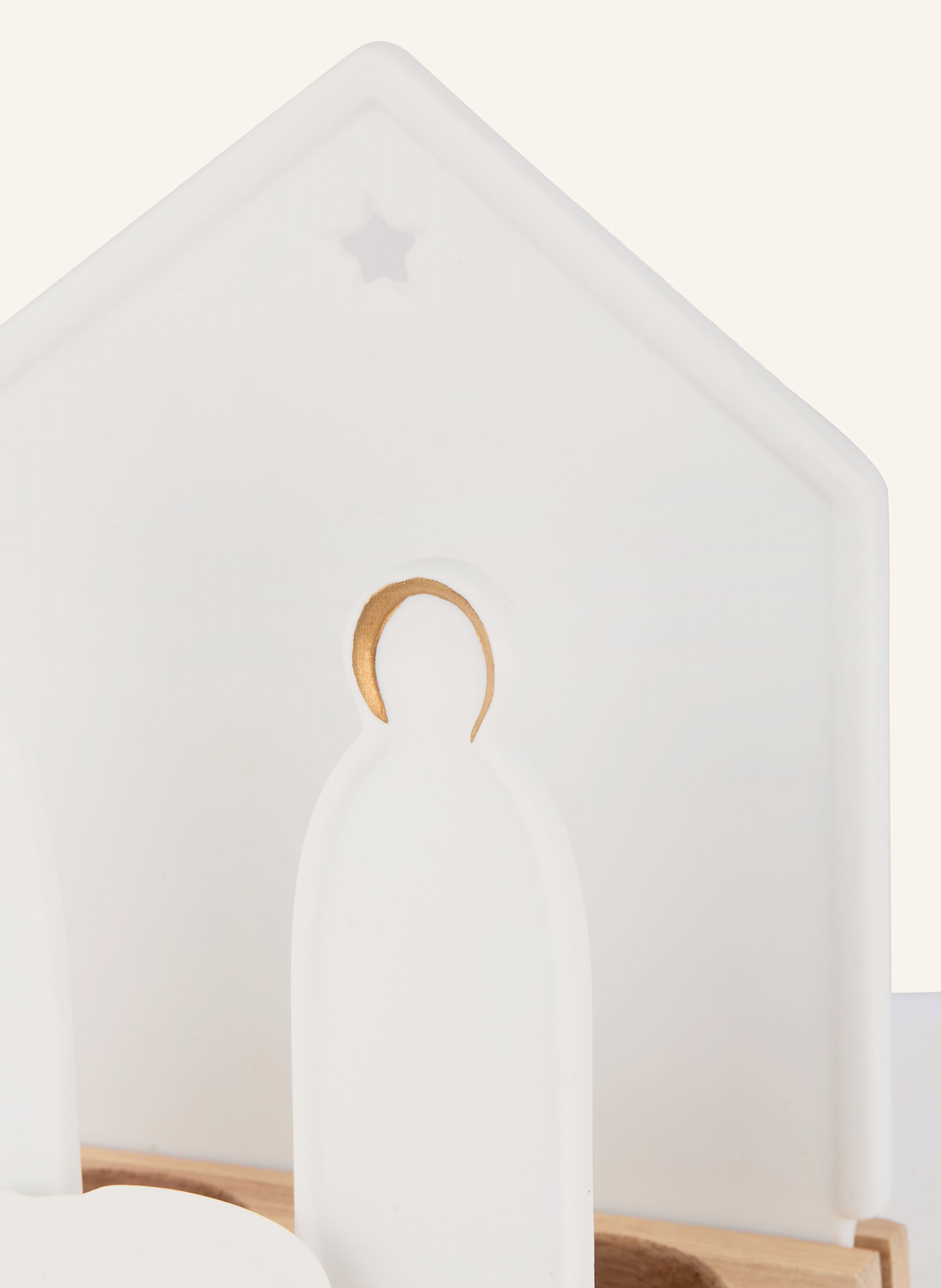 RÄDER Teelichthalter KLEINE KRIPPE mit Dekofigur: WEISS / BRAUN