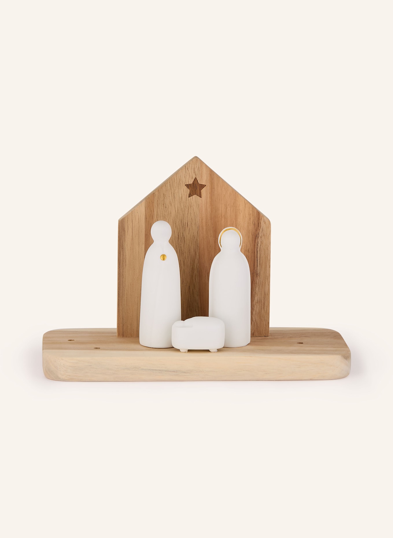 RÄDER Dekofigur KRIPPE: BRAUN / WEISS